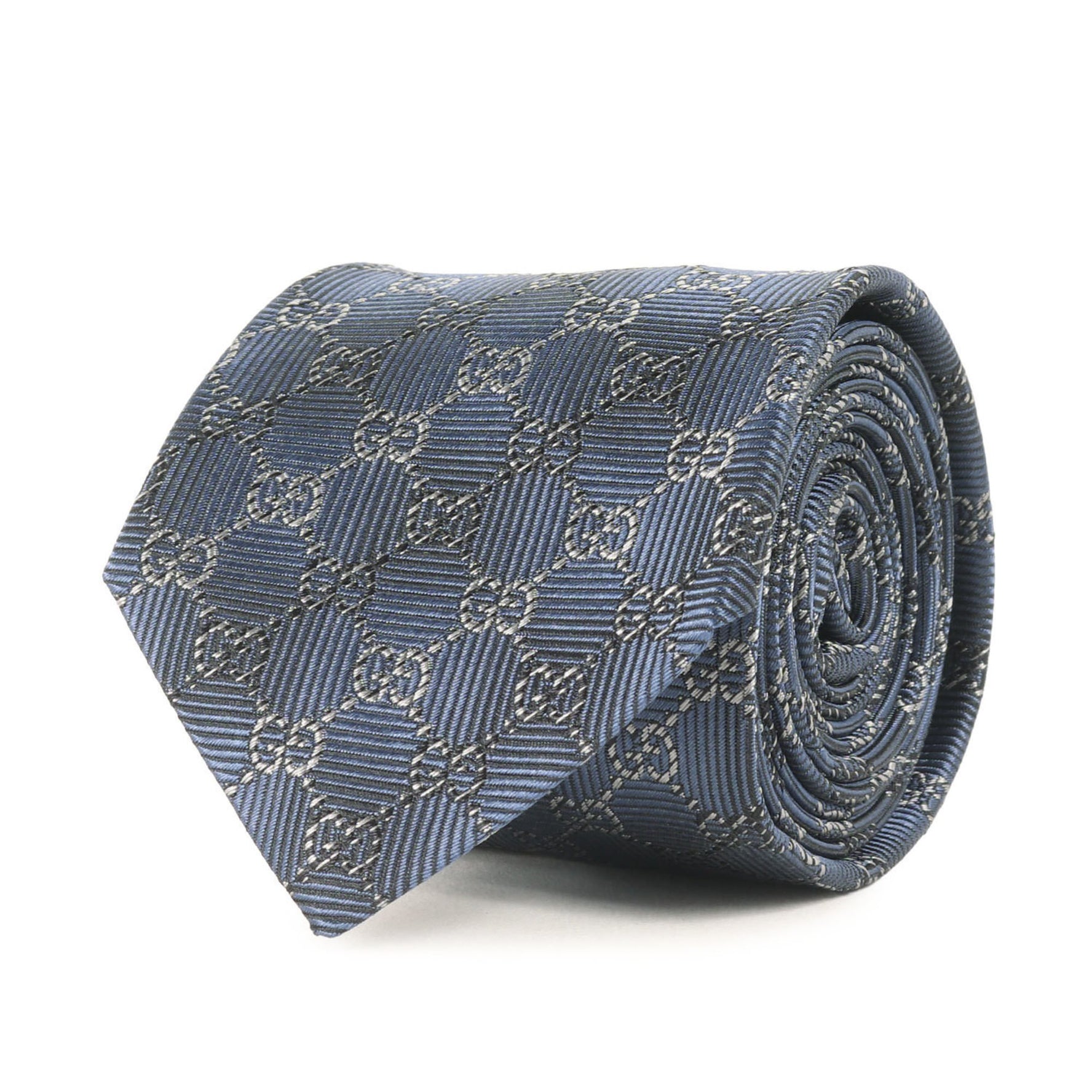 GUCCI GG Monogram Silk Tie in Blue