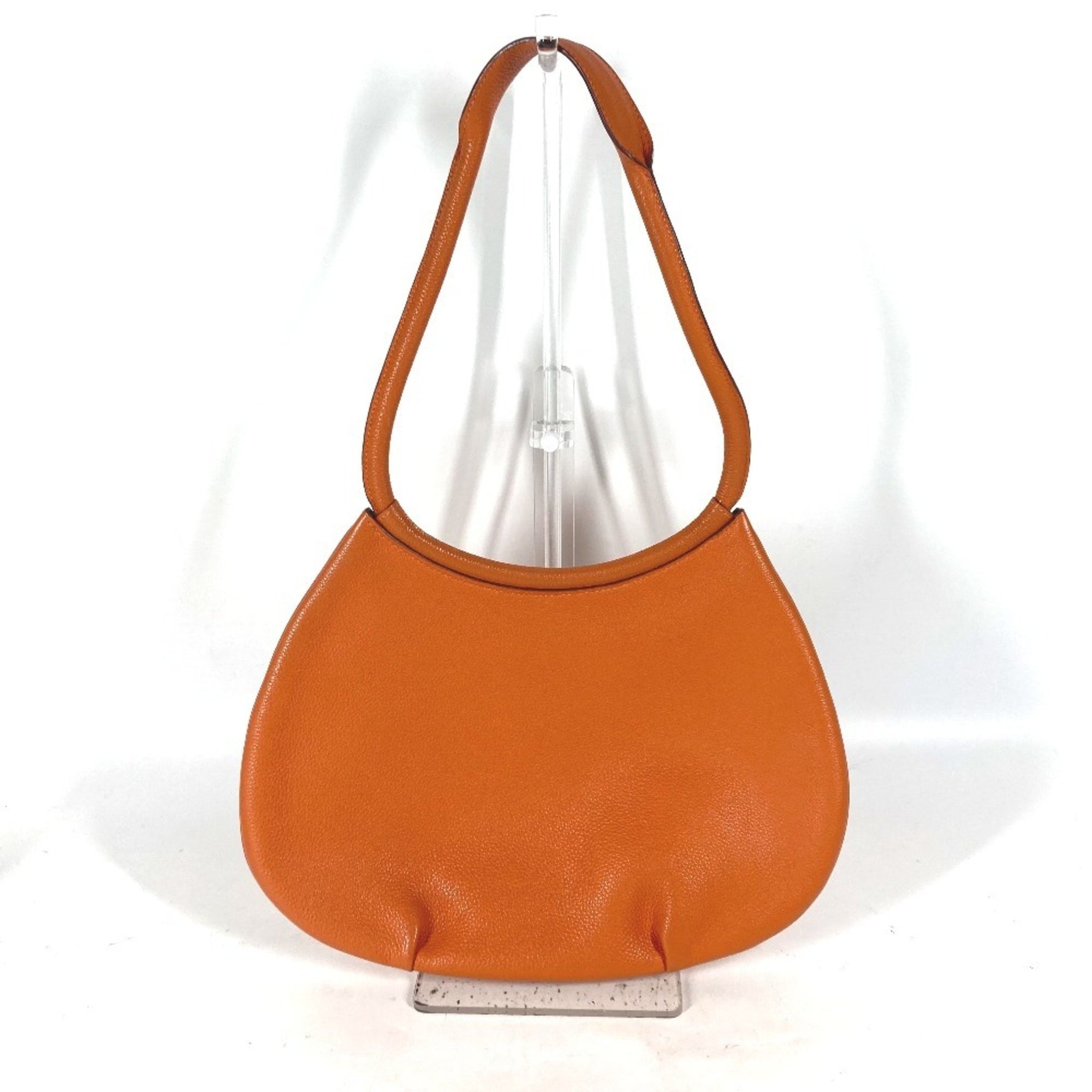 HERMES Kakawet Shoulder Bag Leather Women's Orange