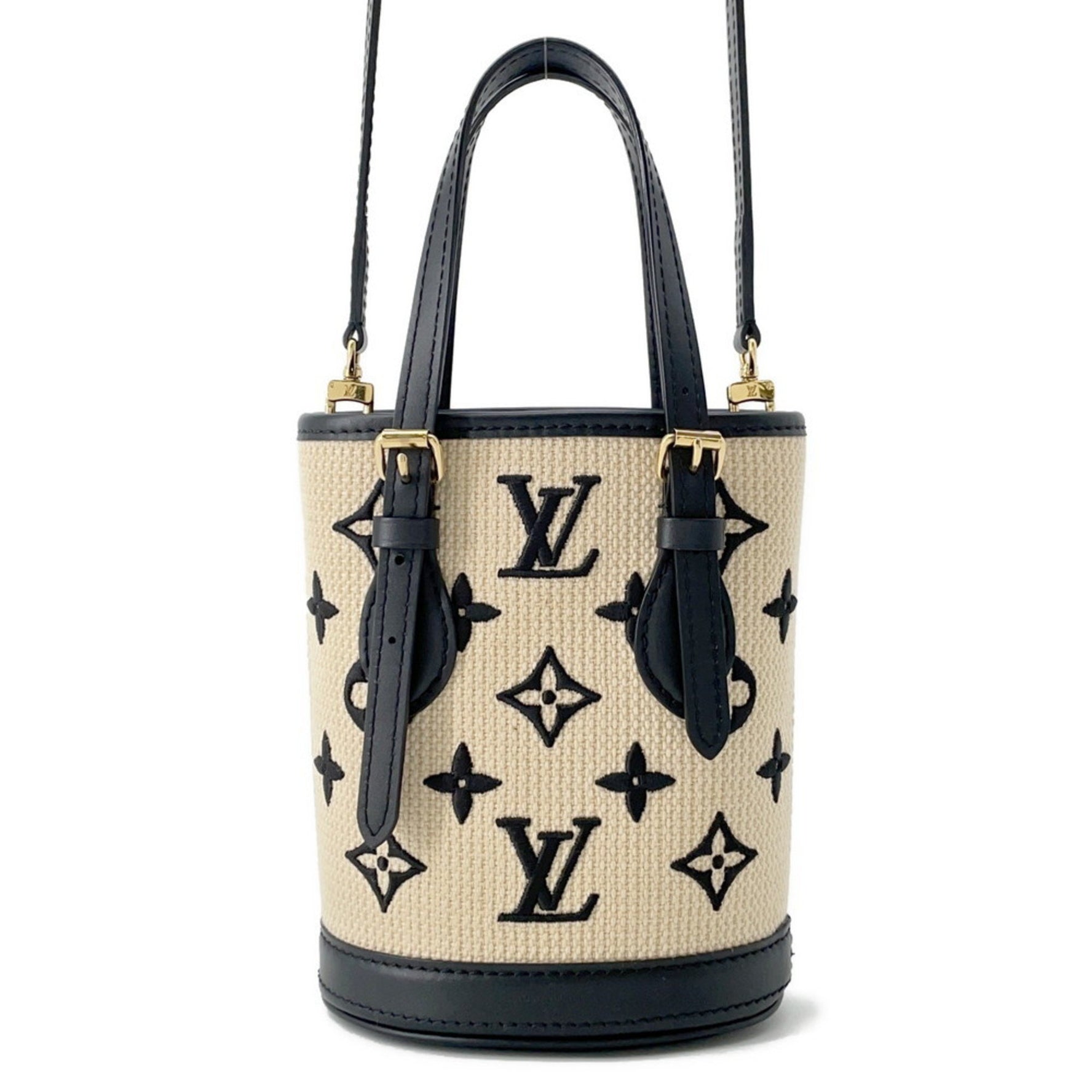 Louis Vuitton Monogram Nano Baguette Shoulder Bag Black