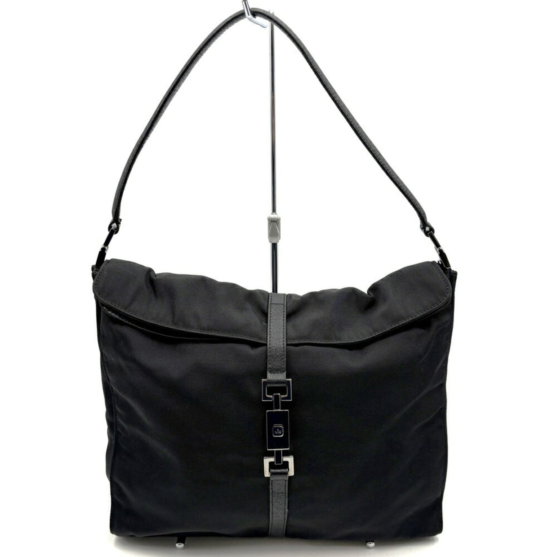 GUCCI 001 3355 Jackie Shoulder Bag in Black, Nylon and Canvas, Women's