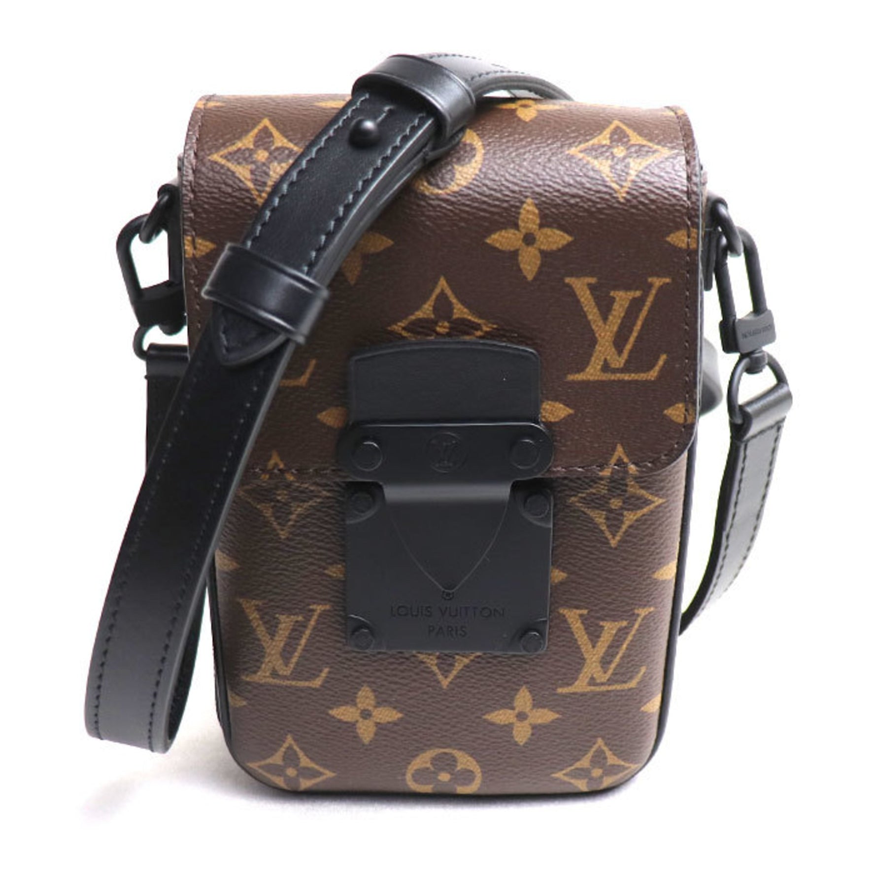 Louis Vuitton S-Lock Vertical Wearable Wallet Shoulder Bag Brown Black IC Unisex