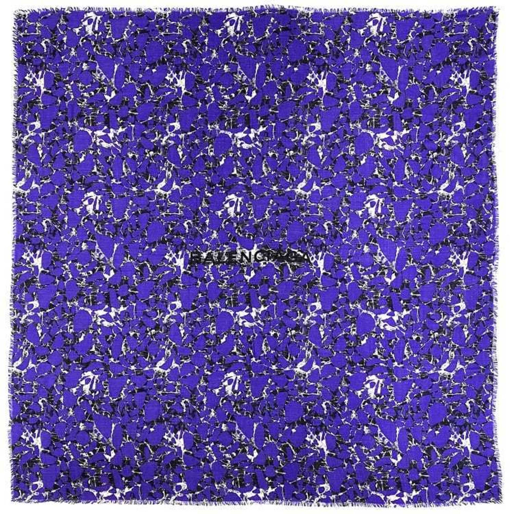 Balenciaga Stole Navy 50% Wool Silk BALENCIAGA Large Square Mosaic Camouflage Ladies