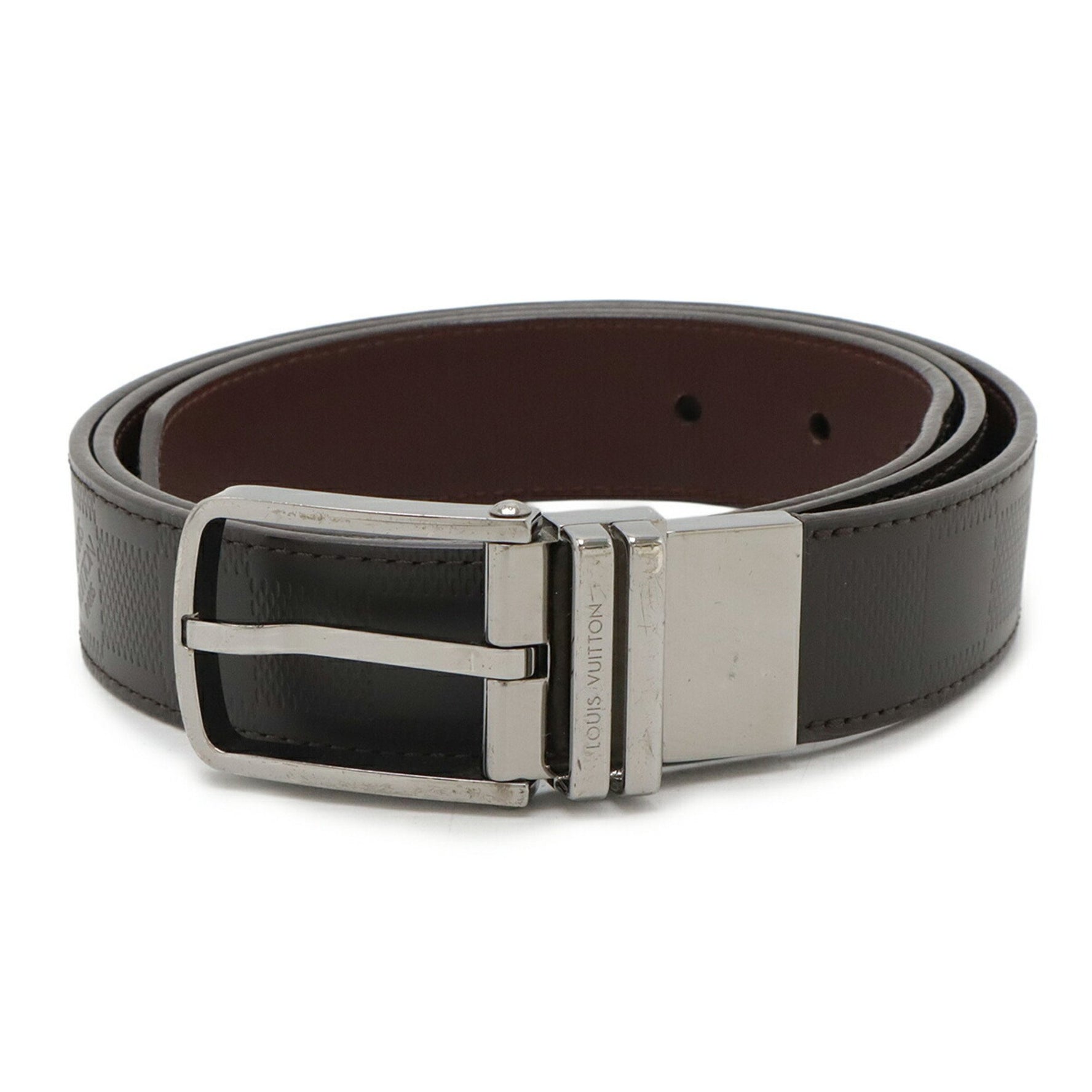 Louis Vuitton Damier Infini Santur Boston Belt Reversible Meteor Brown #95