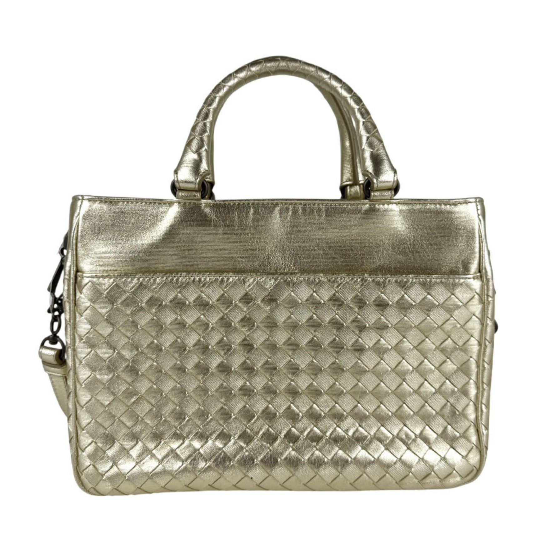 Bottega Veneta Handbag Shoulder Bag Intrecciato Leather Gold Women's Z6607