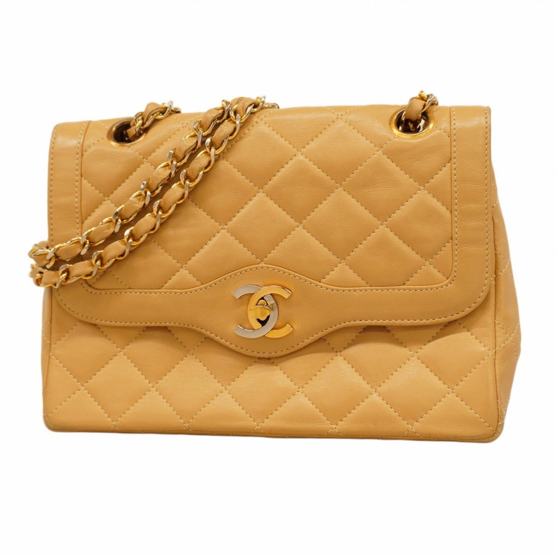 Chanel Matelasse Shoulder Bag, Paris Limited Edition, Double Chain, Lambskin, Gold