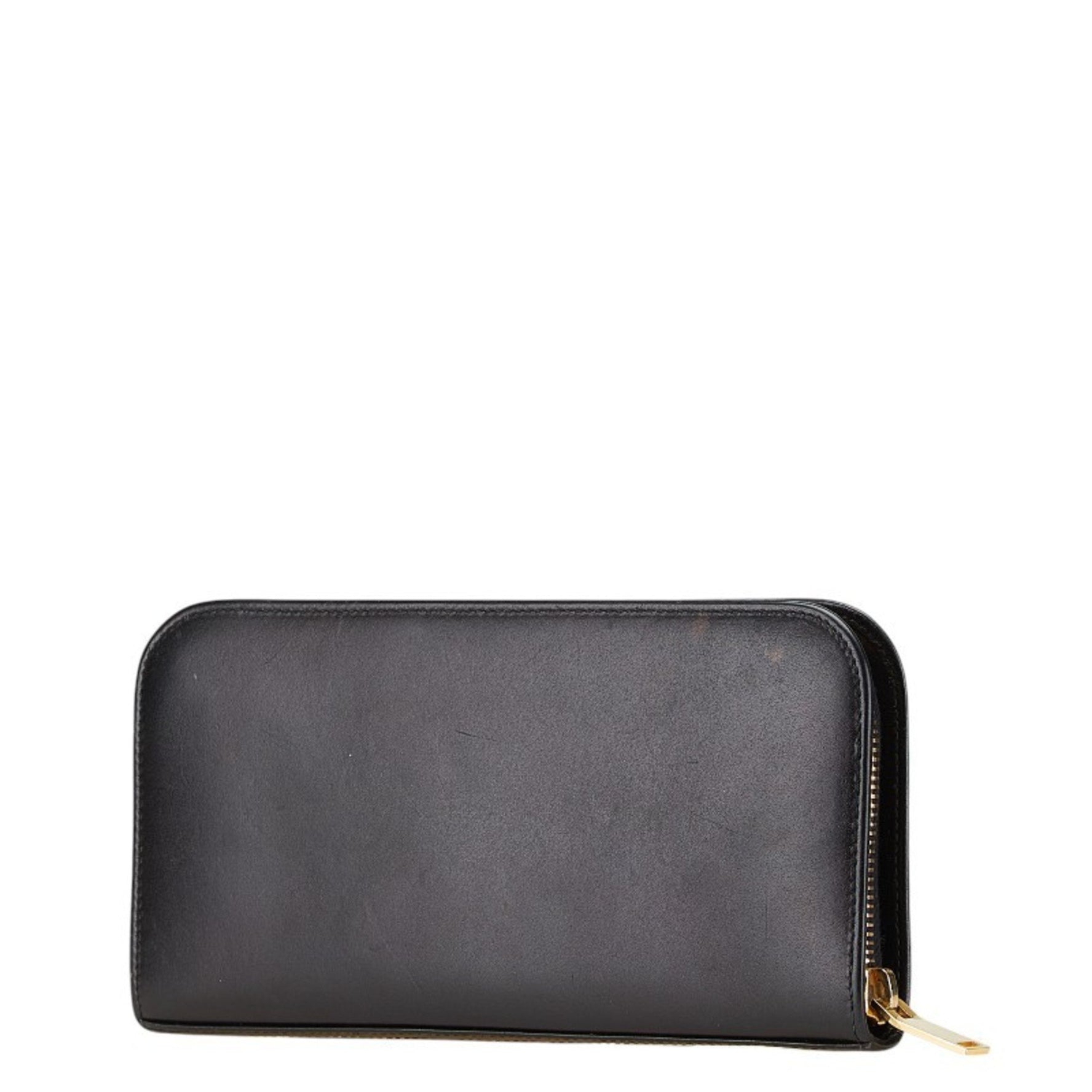 Saint Laurent Round Zip Long Wallet Leather