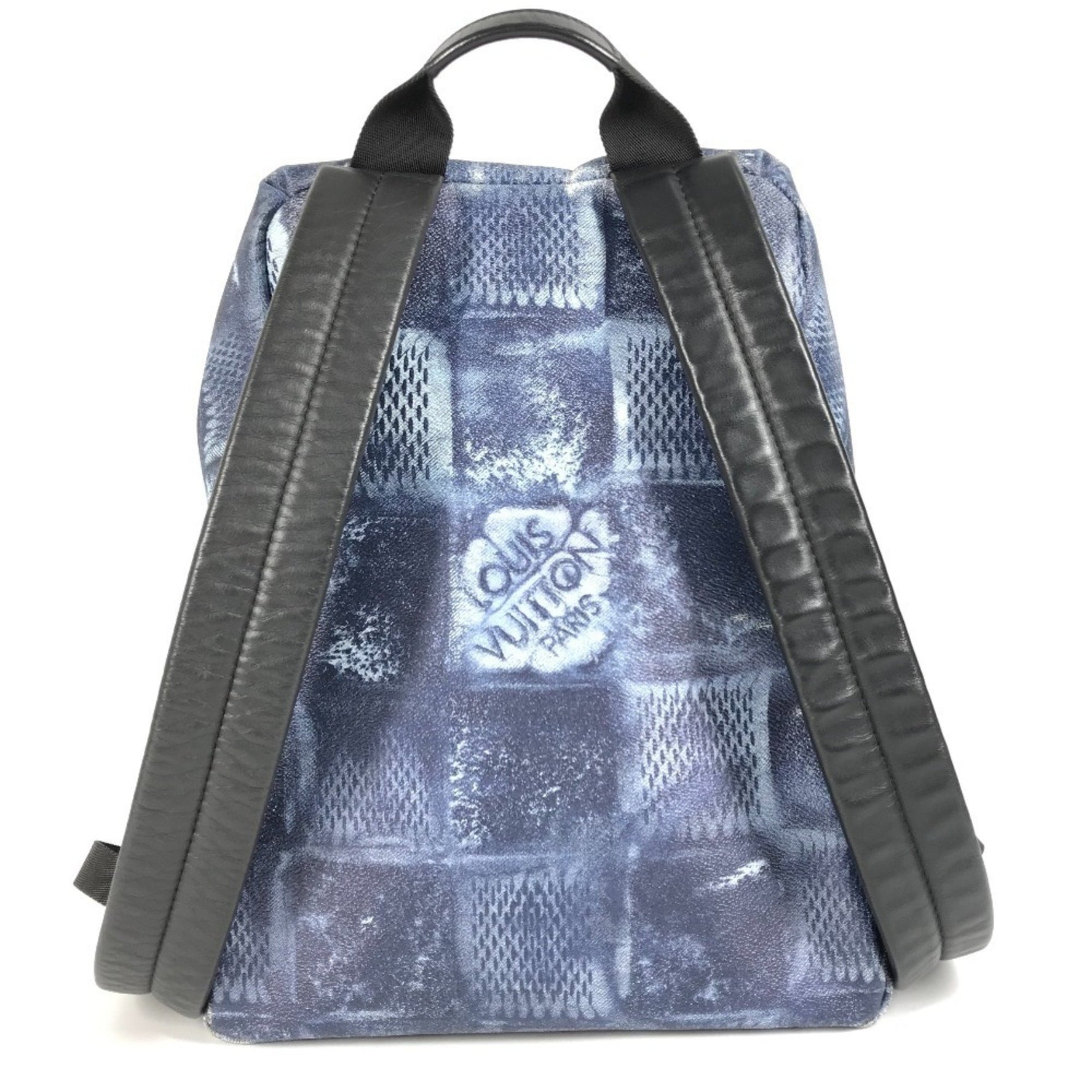 LOUIS VUITTON Damier Salt Discovery Backpack PM, Blue, Men's and