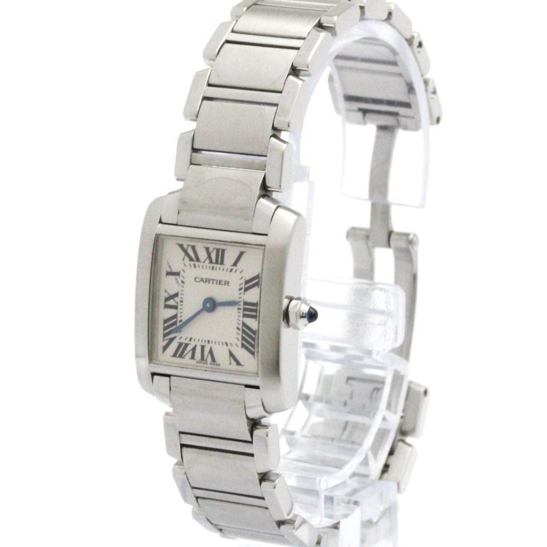 CARTIER Tank Francaise Steel Quartz Ladies Watch Polished