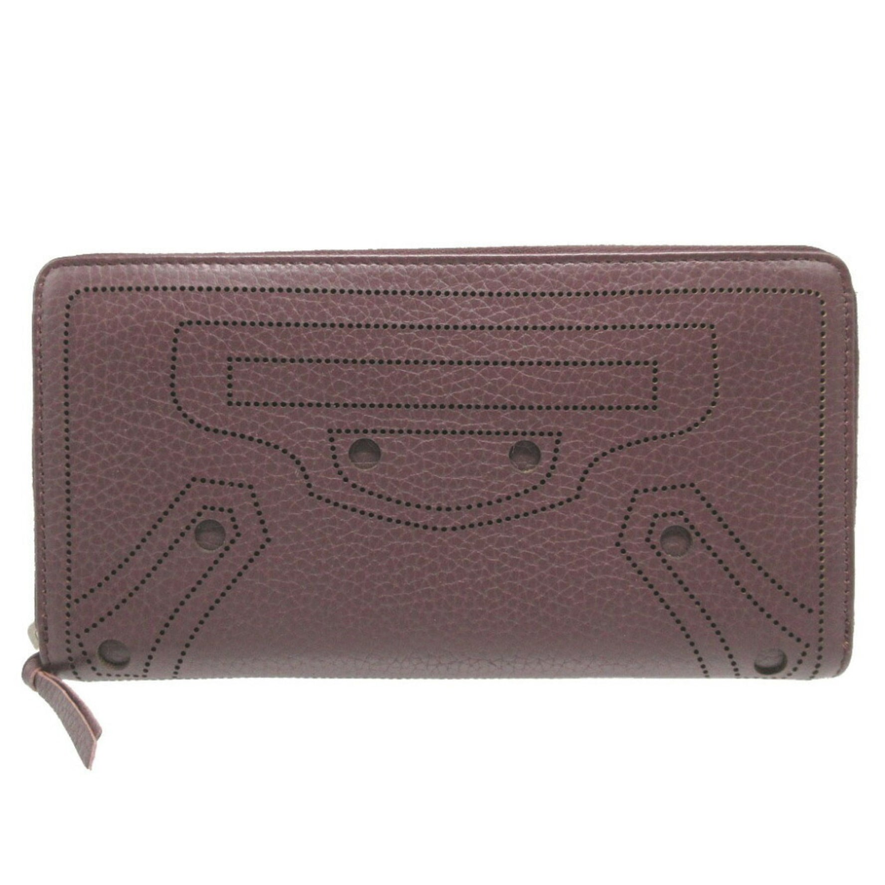 Balenciaga Blackout Leather Brown Round Long Wallet 1308BALENCIAGA