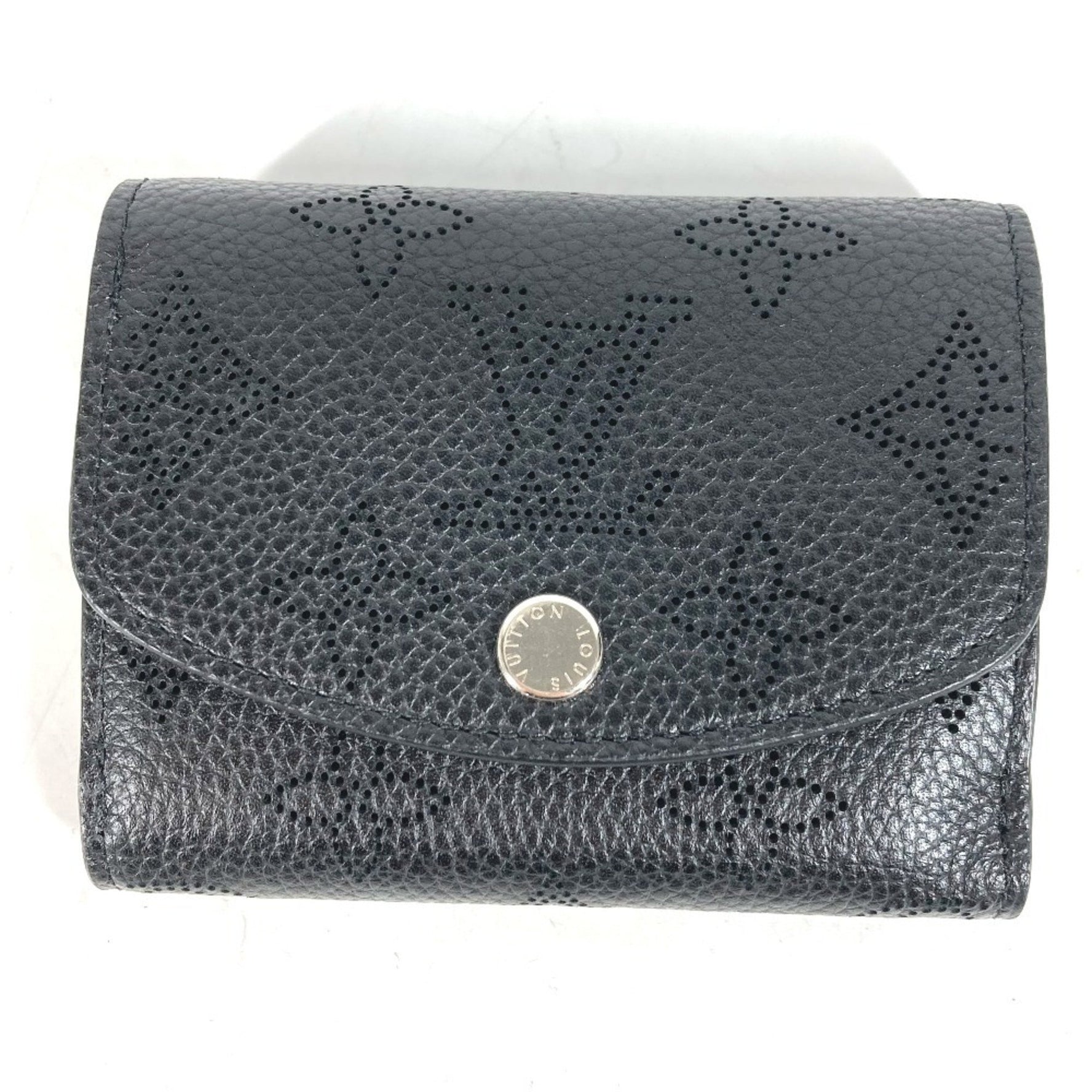 LOUIS VUITTON M67498 Mahina Portefeuille Iris XS Compact Wallet, Tri-fold Monogram Leather, Women's, Noir Black, Like New
