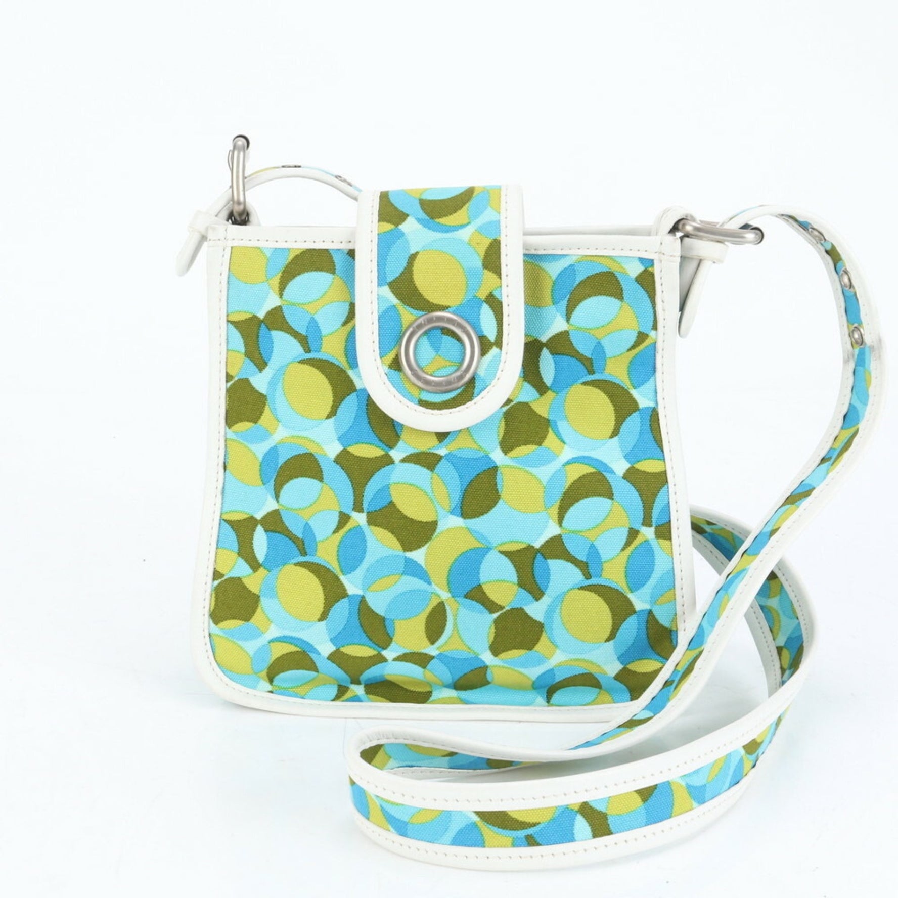 Celine Circle Polka Dot Leather Shoulder Bag, Crossbody Handbag, Tote Bag