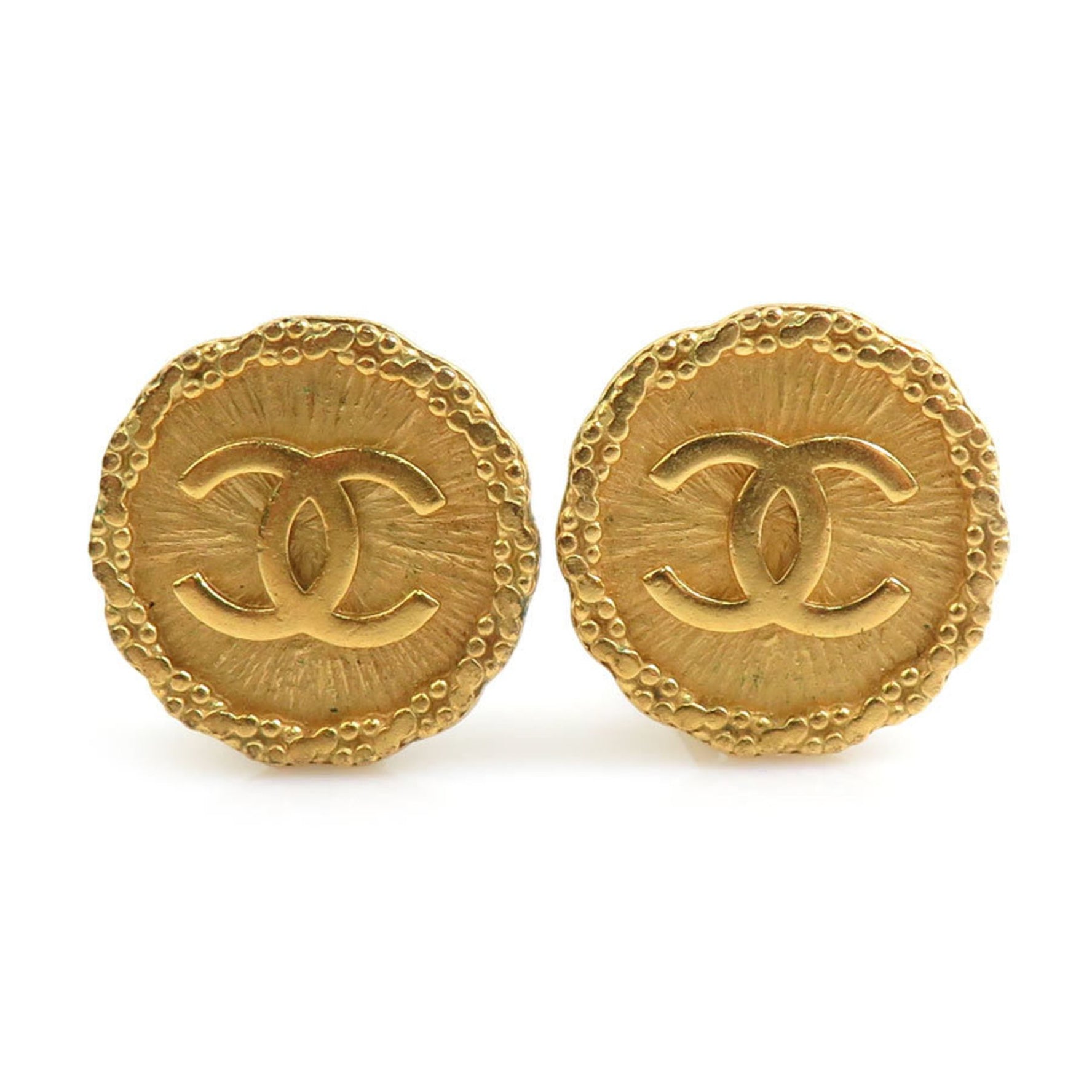 CHANEL Coco Mark Metal Earrings