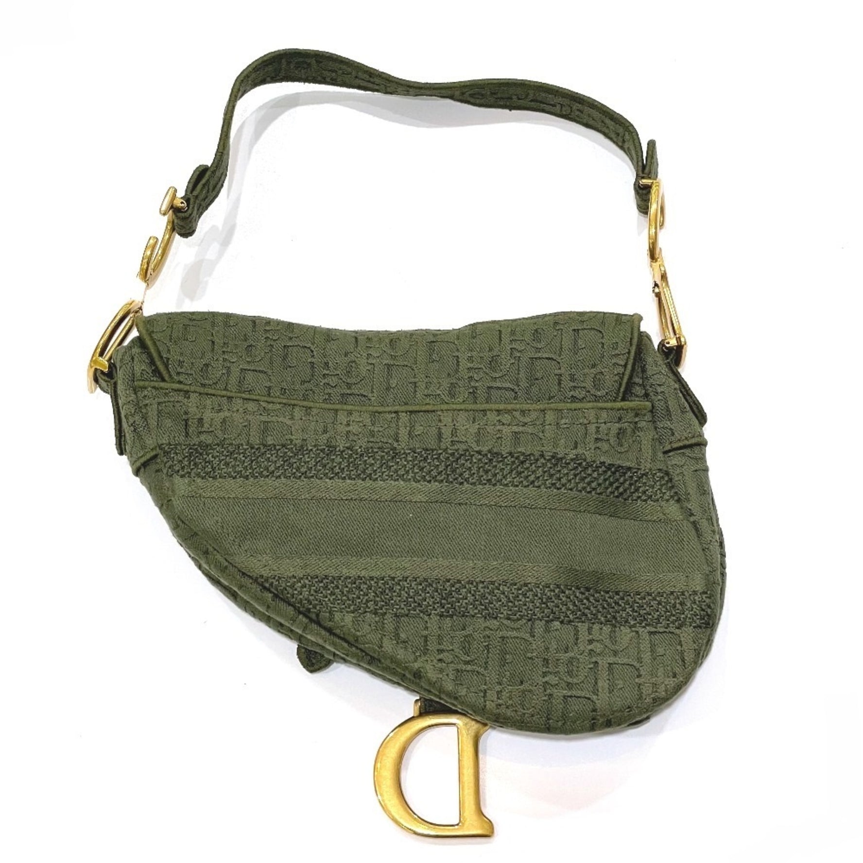 Christian Dior Oblique SADDLE Embroidered Saddle Bag Shoulder Handbag Canvas