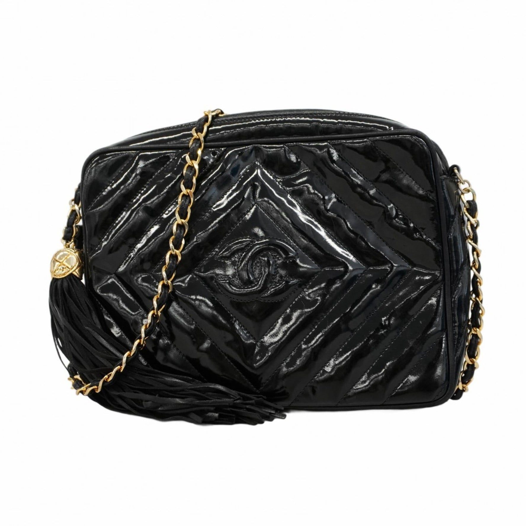 Chanel Shoulder Bag with Matelasse Chain, Patent Leather