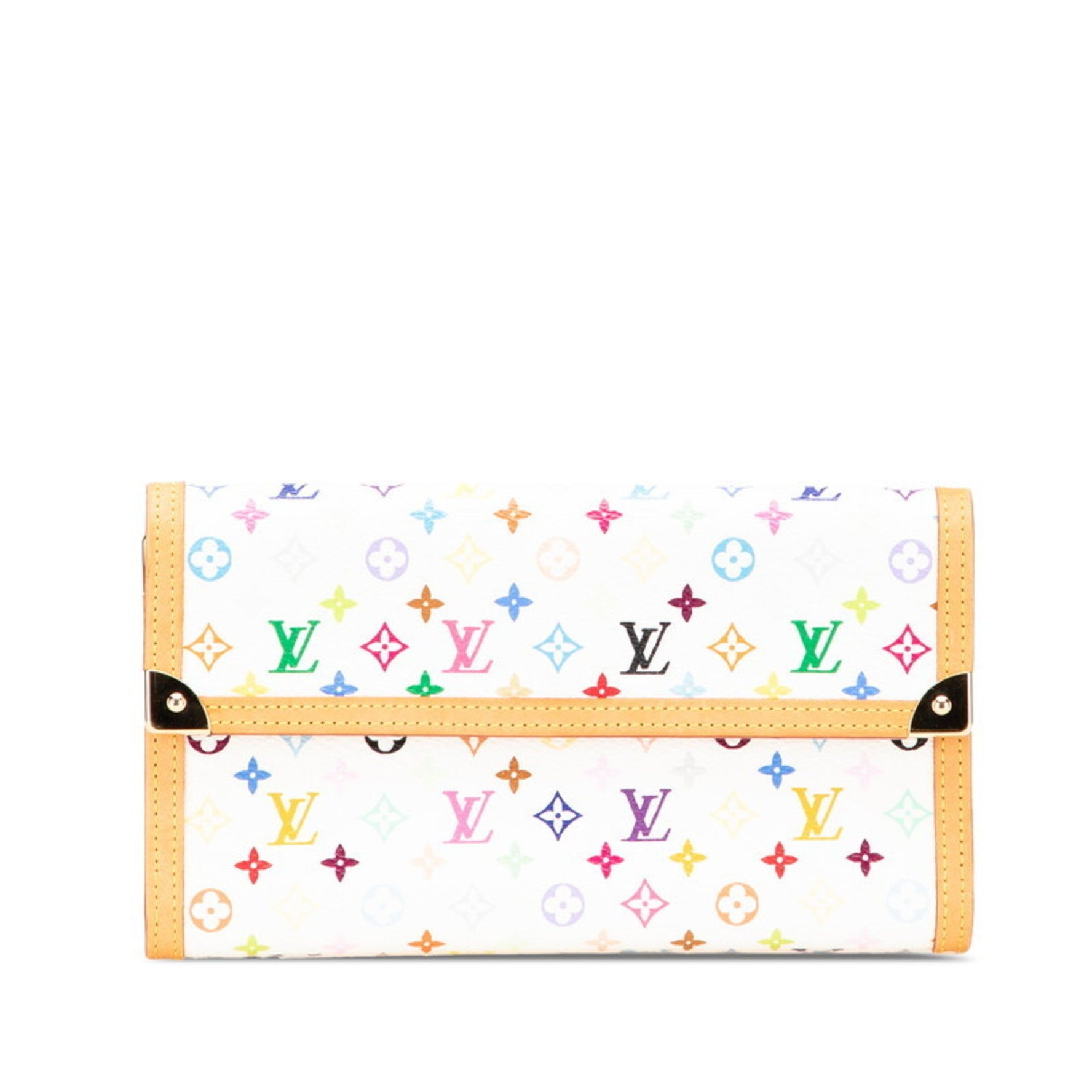 Louis Vuitton Monogram Multicolore Porte Tresor International Long Wallet White Blanc Leather LOUIS VUITTON