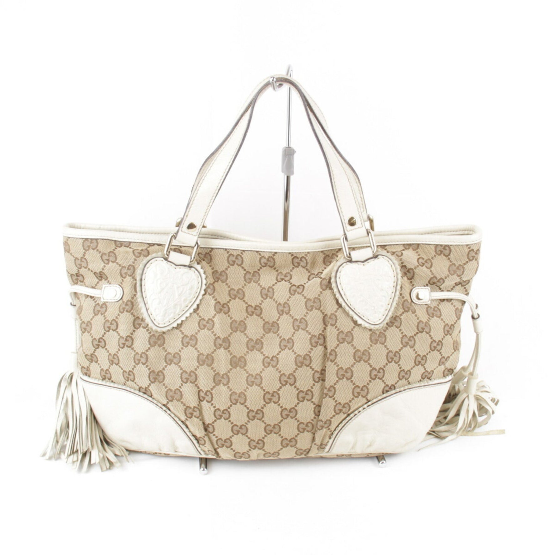 GUCCI 001013 Tote Bag GG Canvas Beige Women's