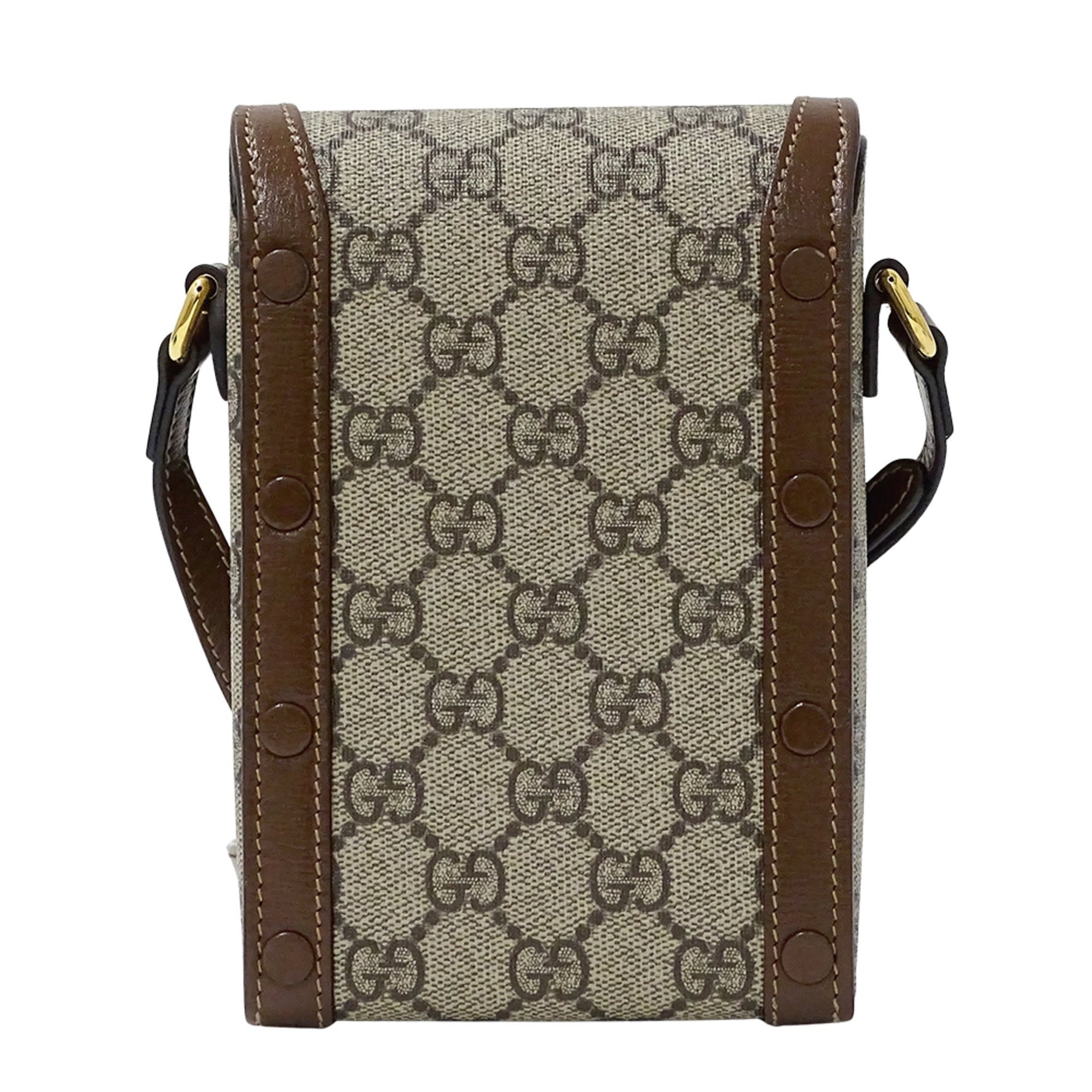 Gucci GG Supreme Horsebit 1955 Mini Bag - Shoulder Pouch, Crossbody Bag, Beige/Brown