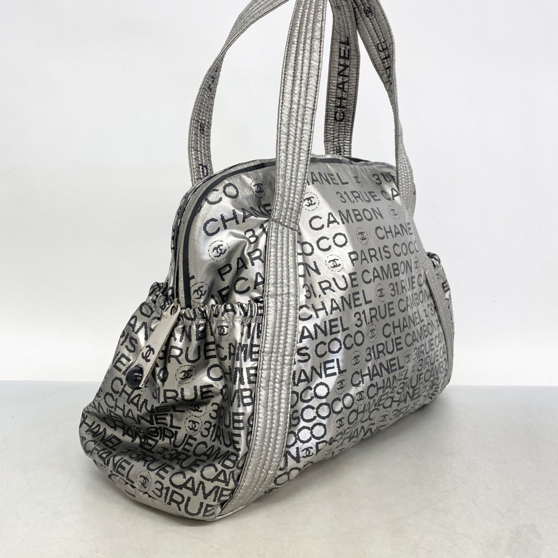 Chanel Unlimited Tote Bag Leather Gray Black