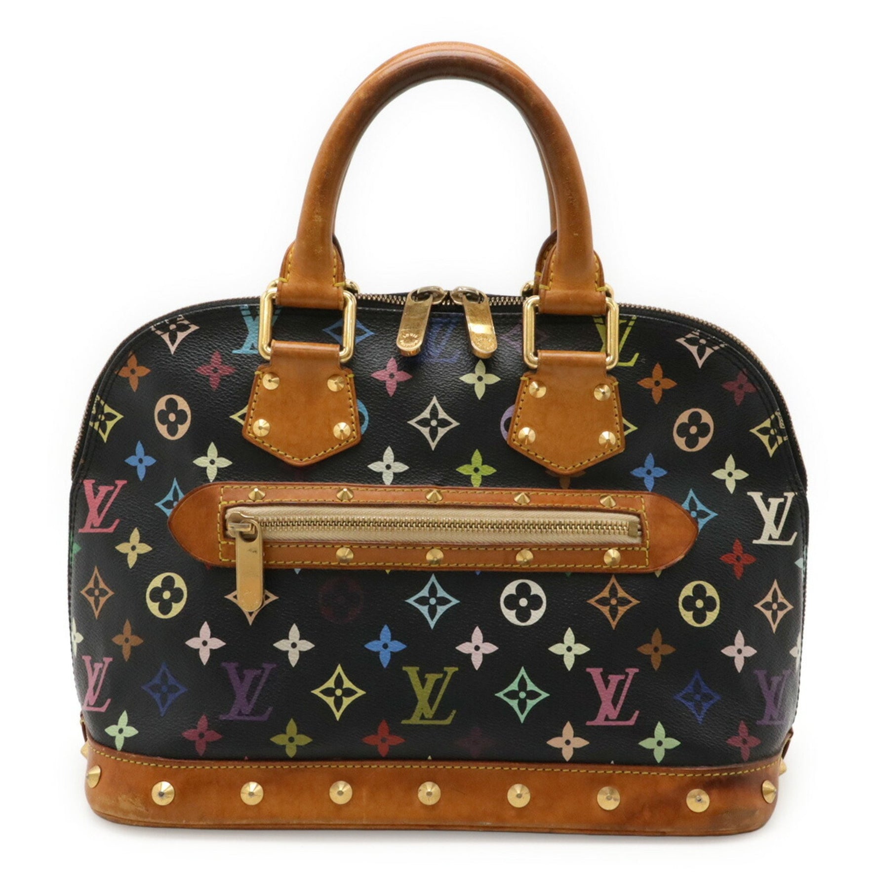 Louis Vuitton Monogram Multicolore Alma Handbag in Studs, Black