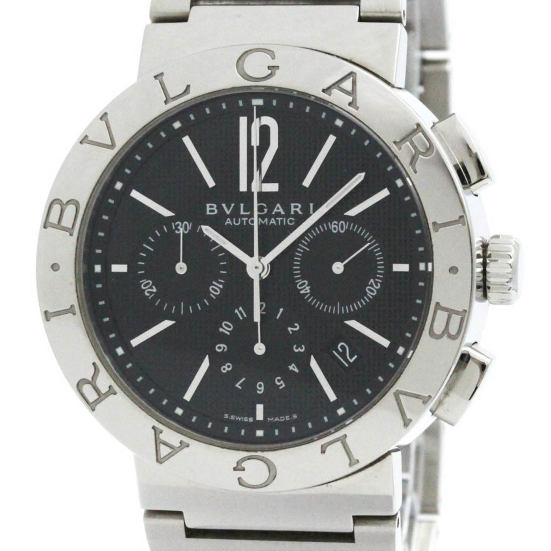 Polished BVLGARI BVLGARI-BVLGARI Chronograph Automatic Watch