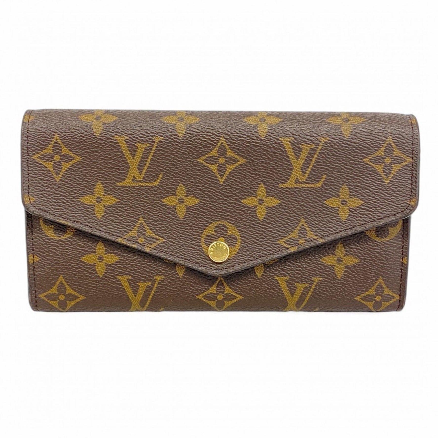 Louis Vuitton Monogram Portefeuille Sarah Long Wallet Brown Fuchsia