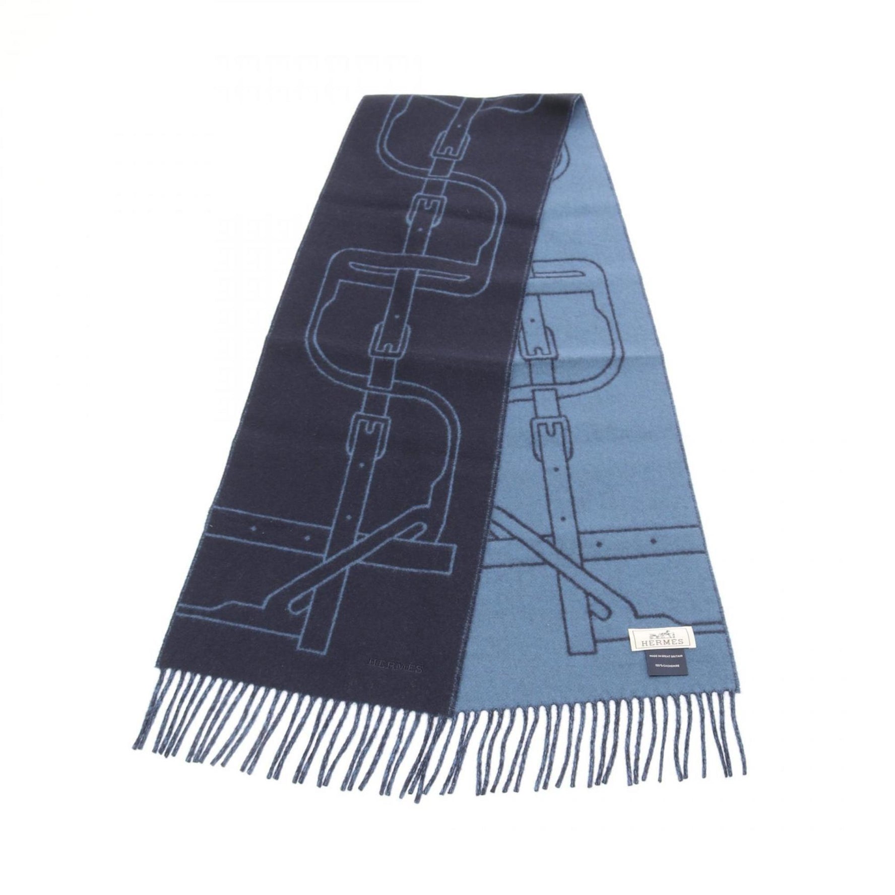 HERMES Mors a Jouets scarf, clothing, cashmere, navy blue