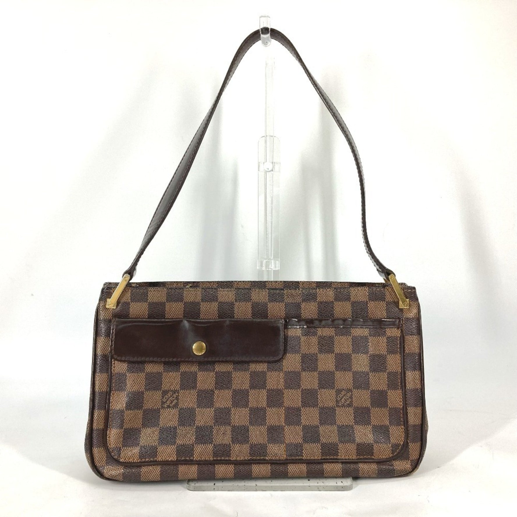 LOUIS VUITTON N51129 Damier Aubergine Shoulder Bag, Canvas, Women's, Ebene Brown