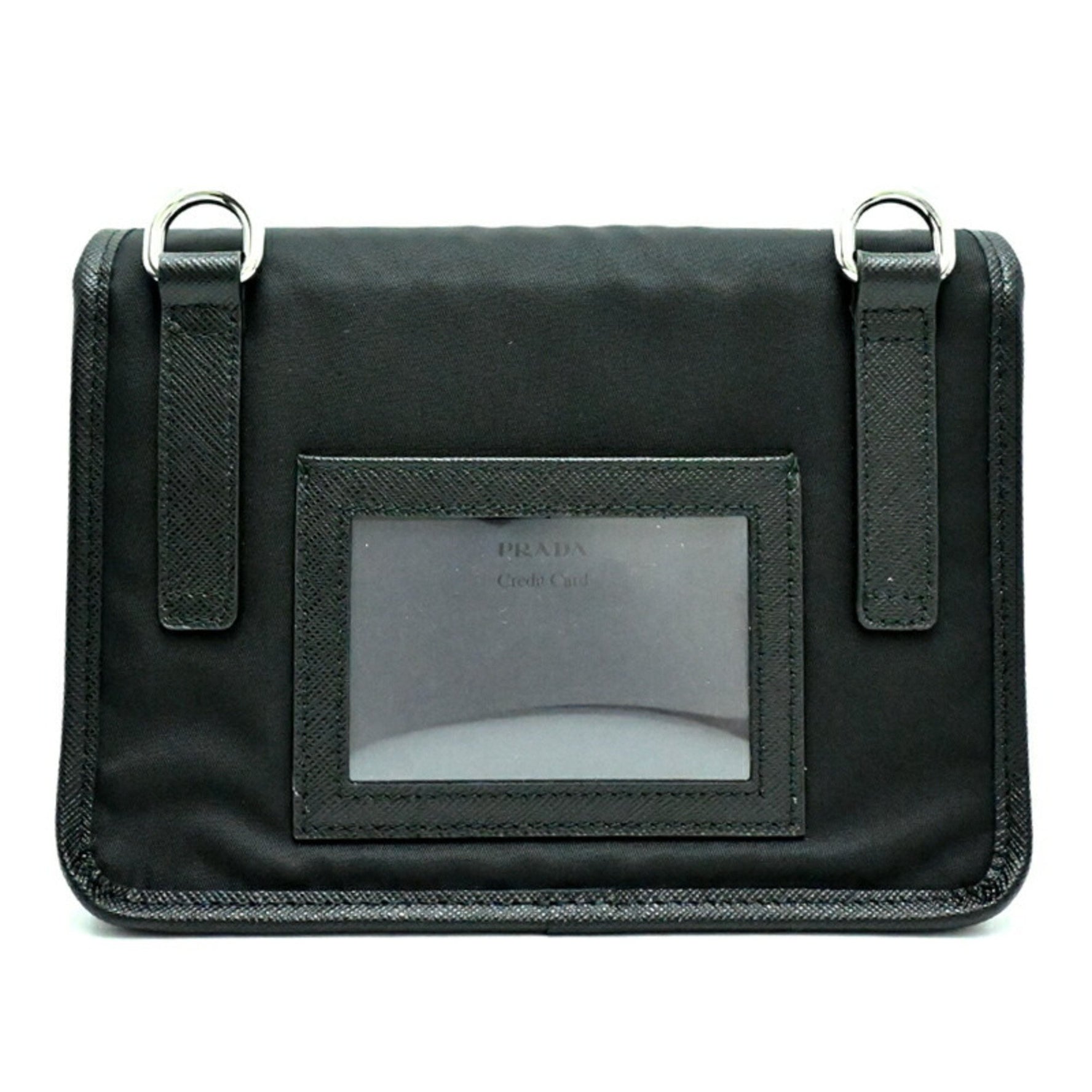 Prada Smartphone Case for Men and Women, 2ZH108, Re-Nylon x Saffiano Leather, Black