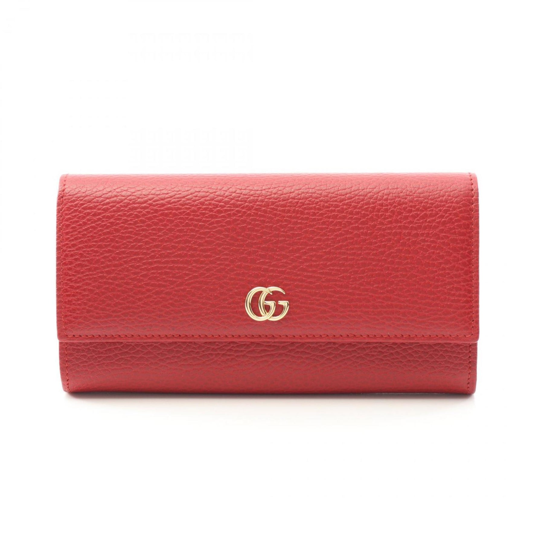 Gucci Petit Marmont Continental Wallet, Leather Bifold Long Red