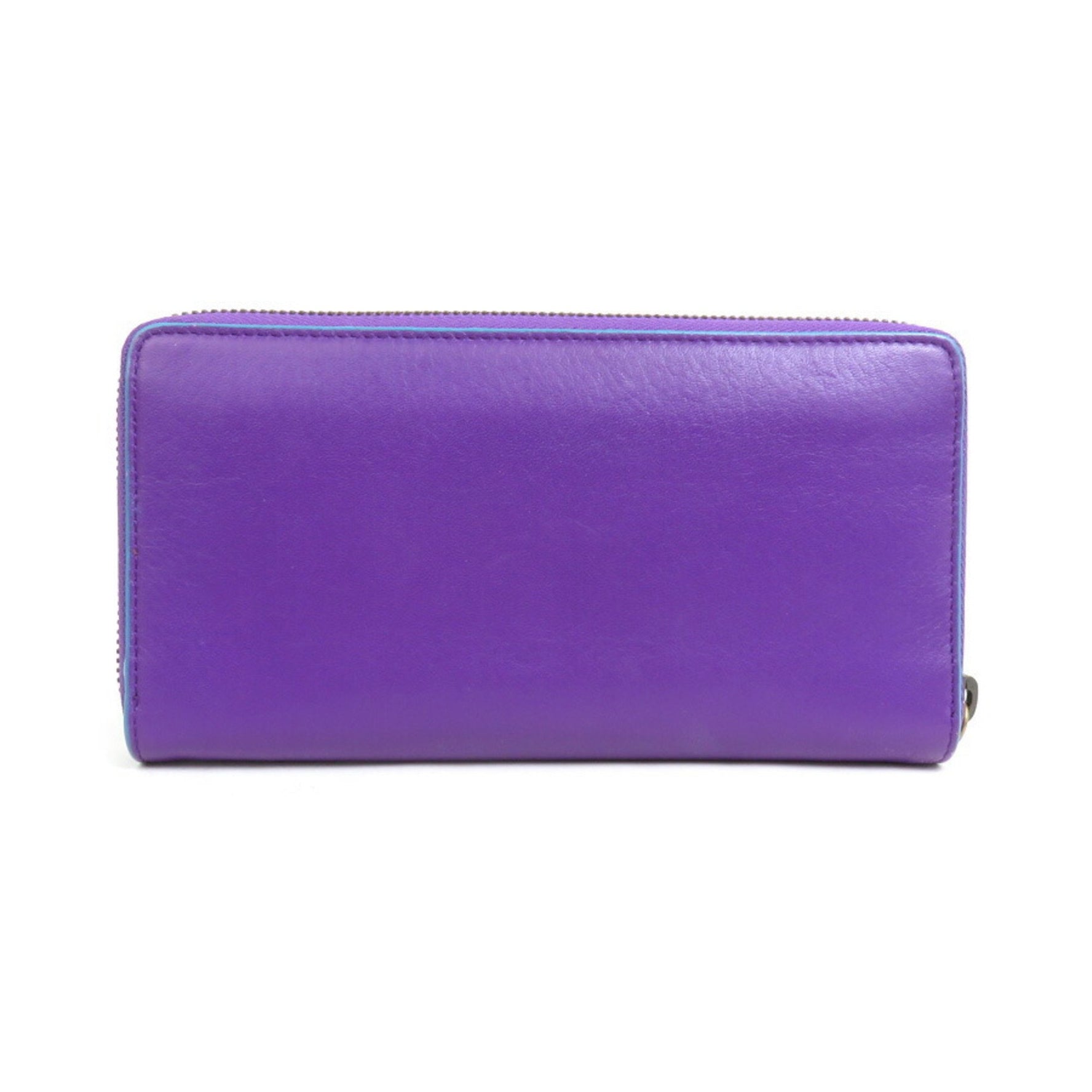 BALENCIAGA Round Long Wallet Leather Purple x Blue Unisex