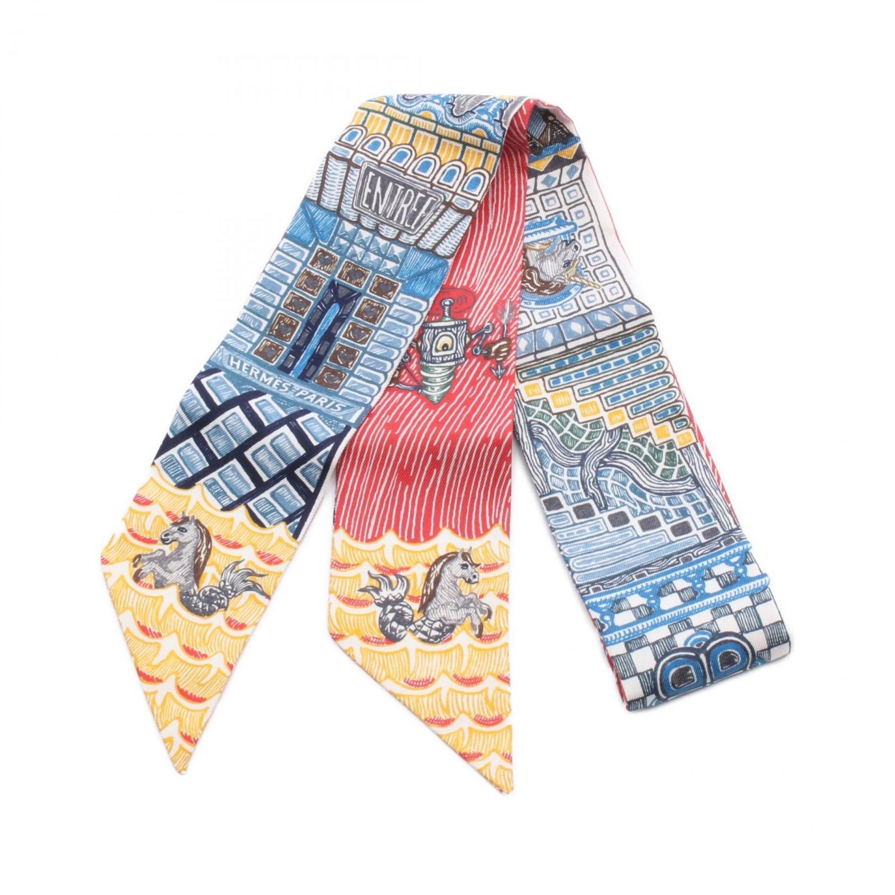 Hermes Hermès Twilly SUPER SILK QUEST Scarf, Silk, Multicolor
