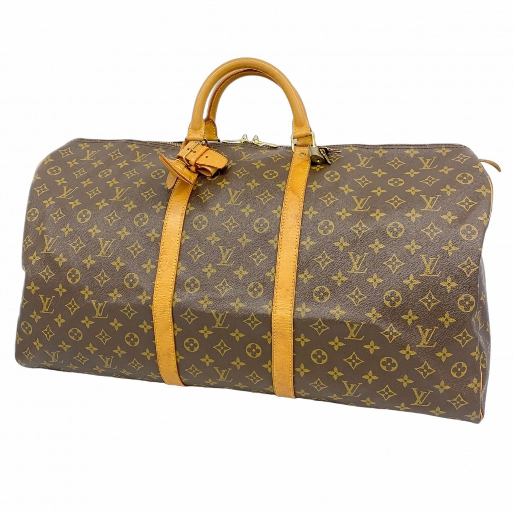 Louis Vuitton Monogram Keepall 60 Boston Bag M41422 Brown Men's and Women's