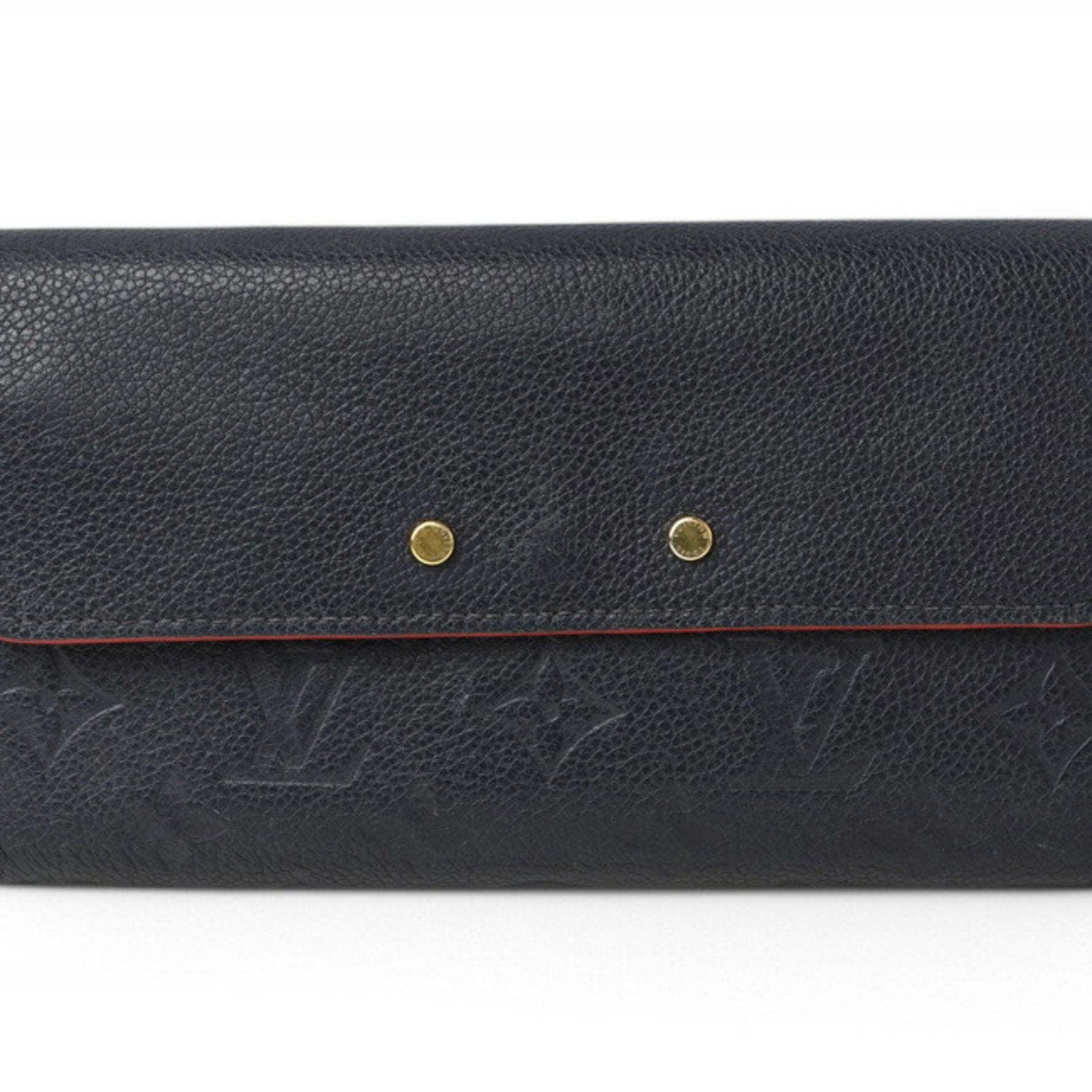 Louis Vuitton LOUIS VUITTON Long Wallet Portefeuille Pont Neuf Monogram Empreinte M62127 Marine Rouge