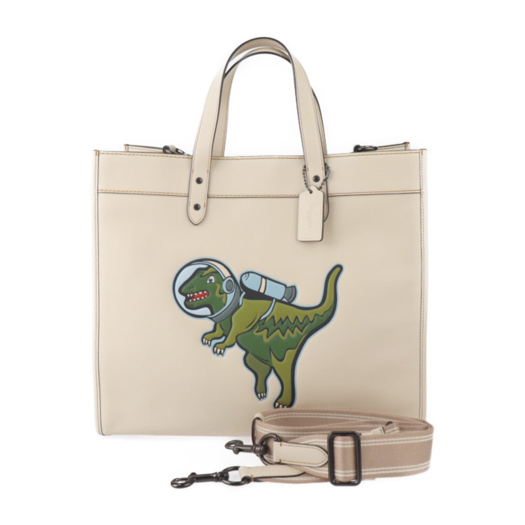 COACH Field Tote 40 Lexy Space Bag CG592 Leather Beige Shoulder 2426053008127R1