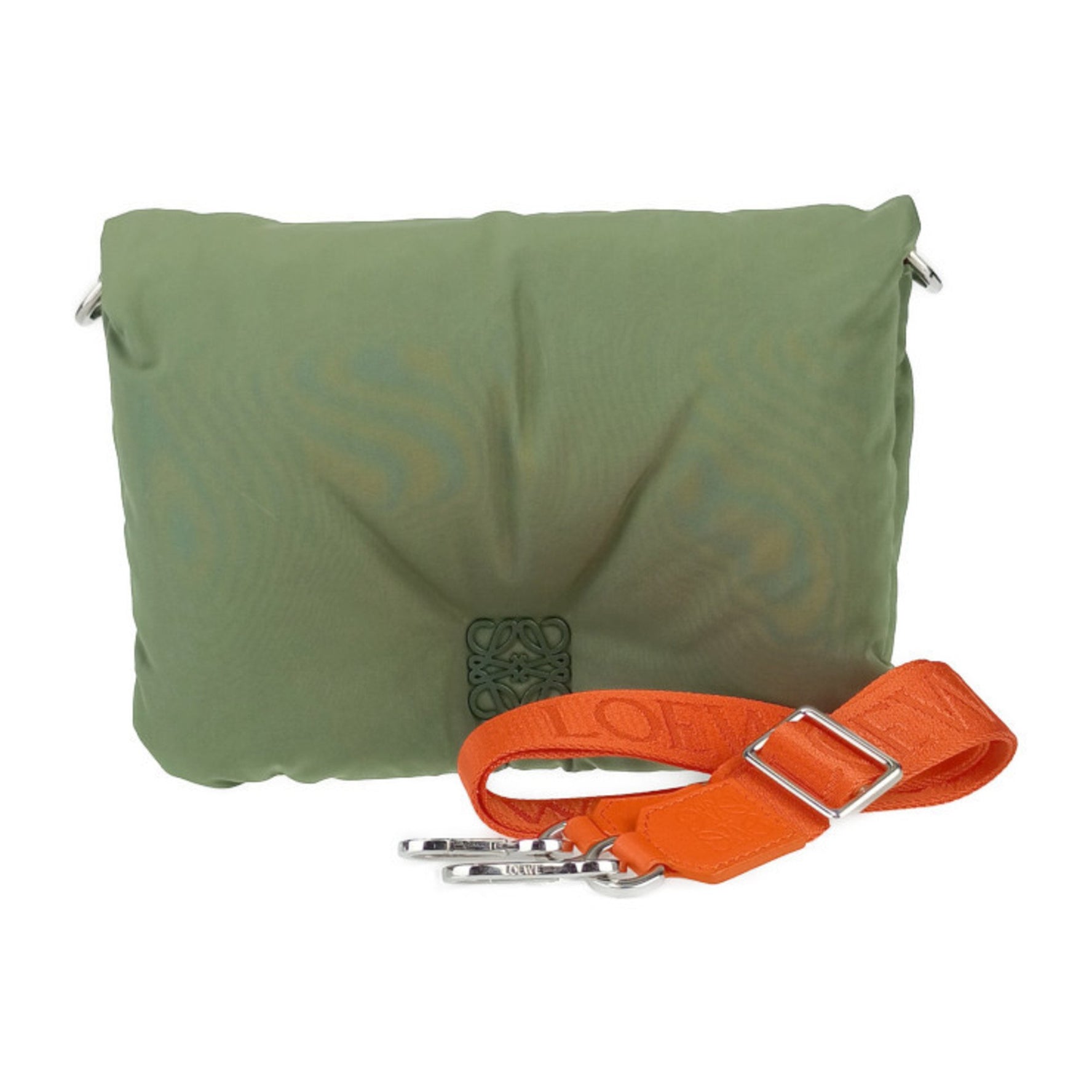 LOEWE GOYA PUFFER Shoulder/Crossbody Bag Khaki Orange Nylon