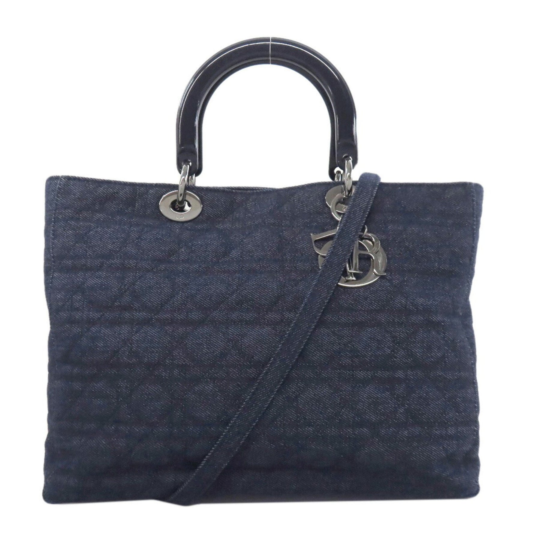 Christian Dior Lady Cannage Tote Handbag Denim Women's CHRISTIAN DIOR