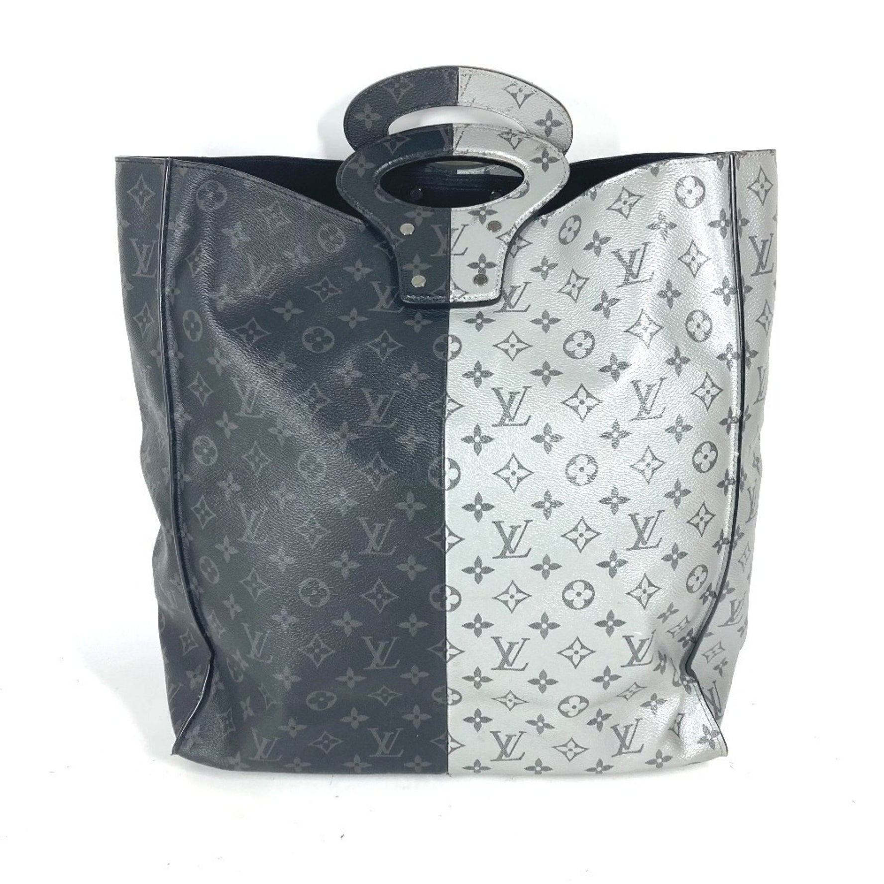 LOUIS VUITTON M43816 Monogram Eclipse Split Tote Handbag Bicolor Bag Canvas Men's Black