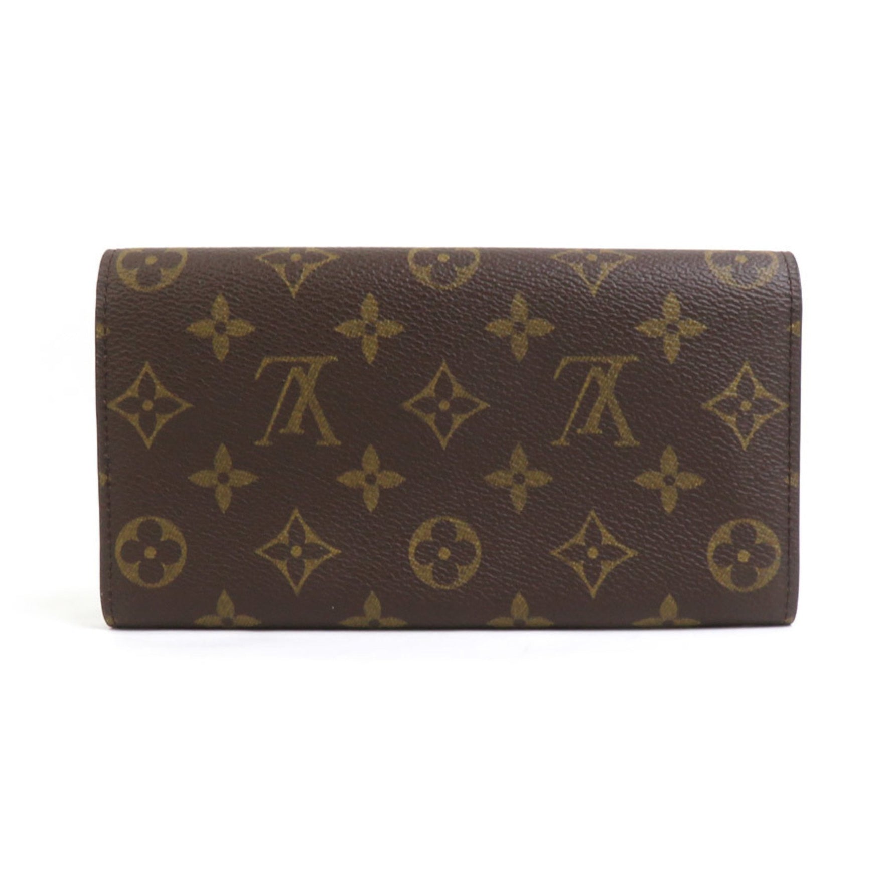 Louis Vuitton Long Wallet Monogram Portefeuille Sarah Canvas Gold Men's