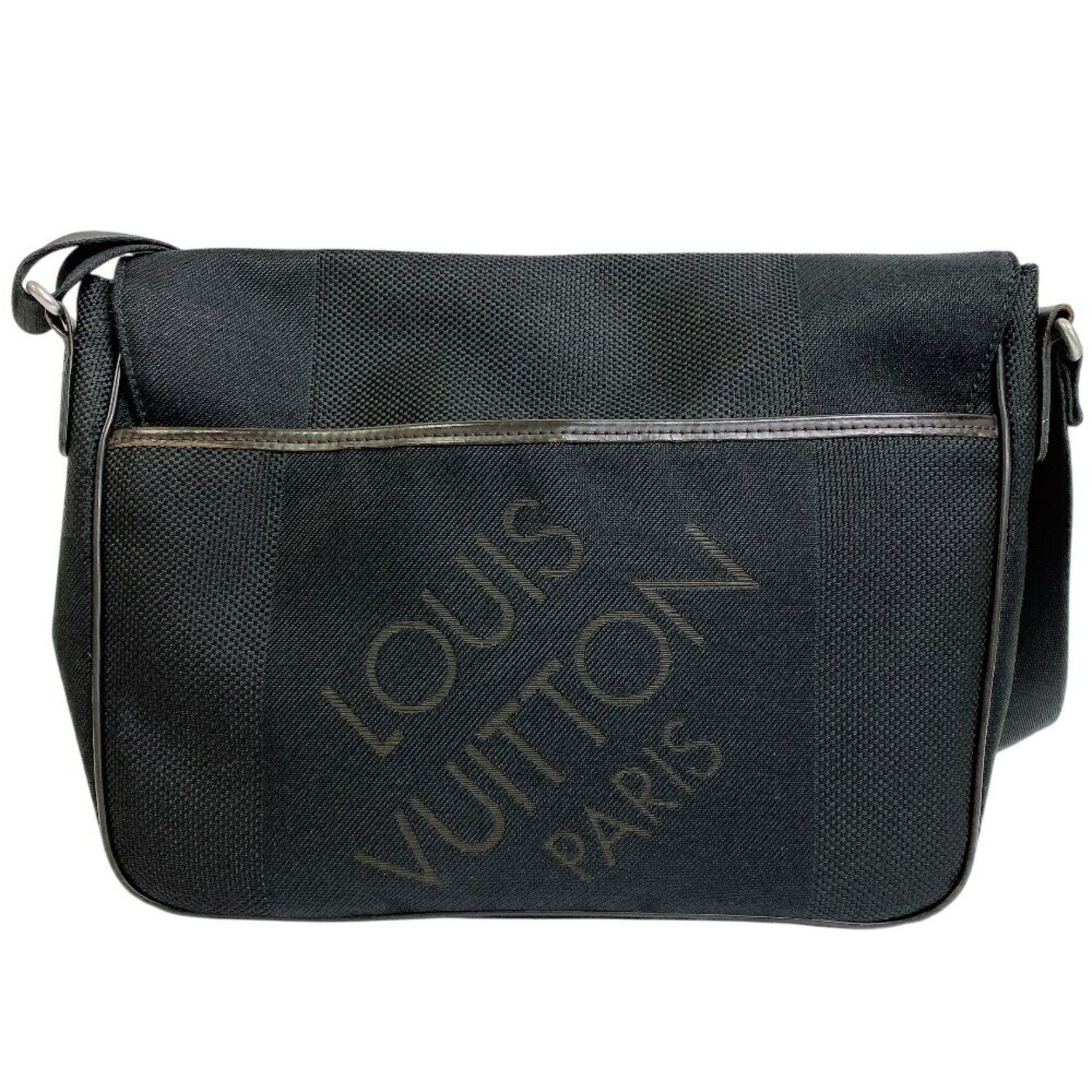 LOUIS VUITTON M93618 Petit Message Damier Geant Shoulder Bag, Black, for Women and Men