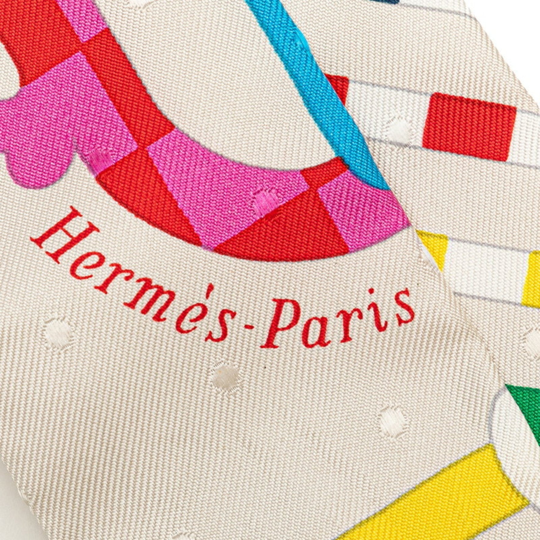 Hermès Twilly Bouclerie Moderne Modern Buckle Scarf, Ivory, Gray, Multicolor Silk, HERMES