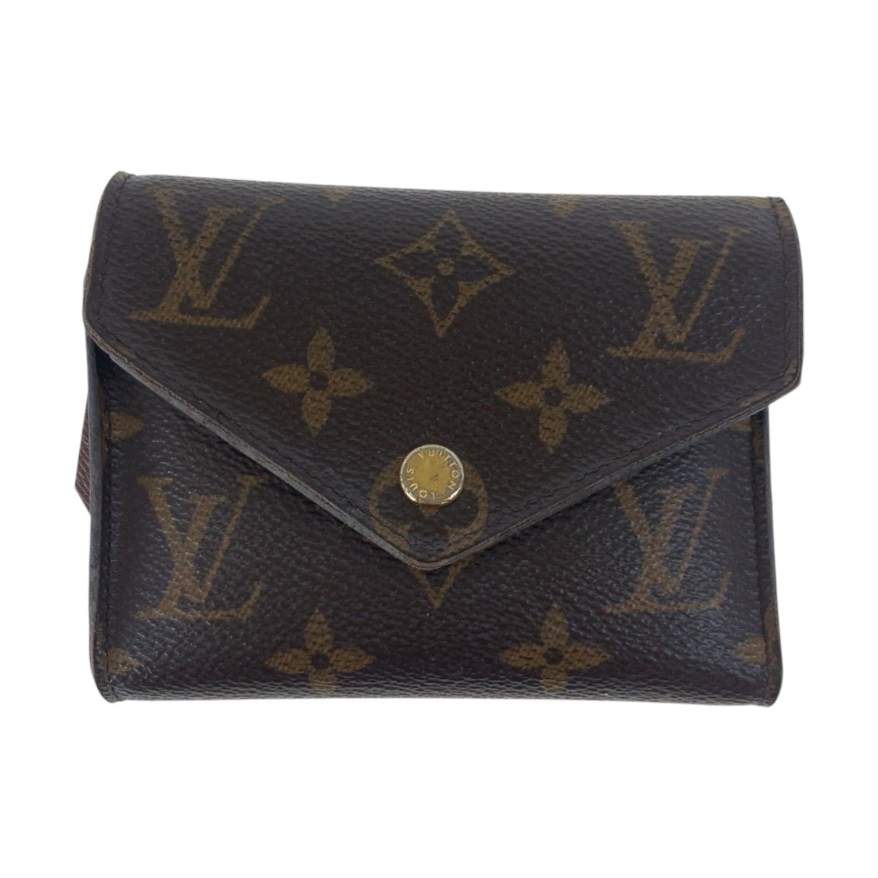 LOUIS VUITTON Monogram Victorine Portefeuille, Brown with Gold Hardware, M62472, Compact Folding Wallet