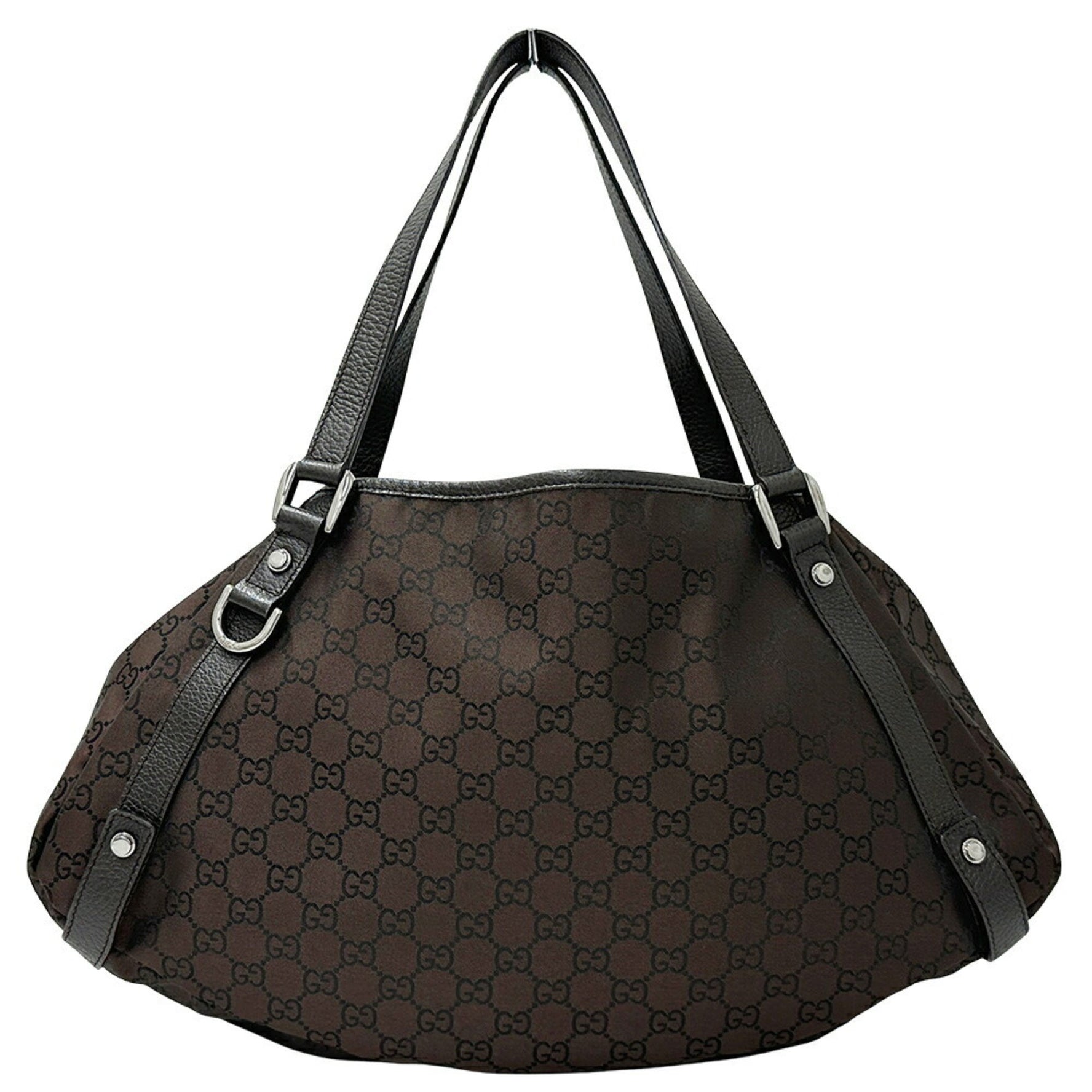 Gucci Tote/Shoulder Bag in GG Nylon "Abby" Dark Brown