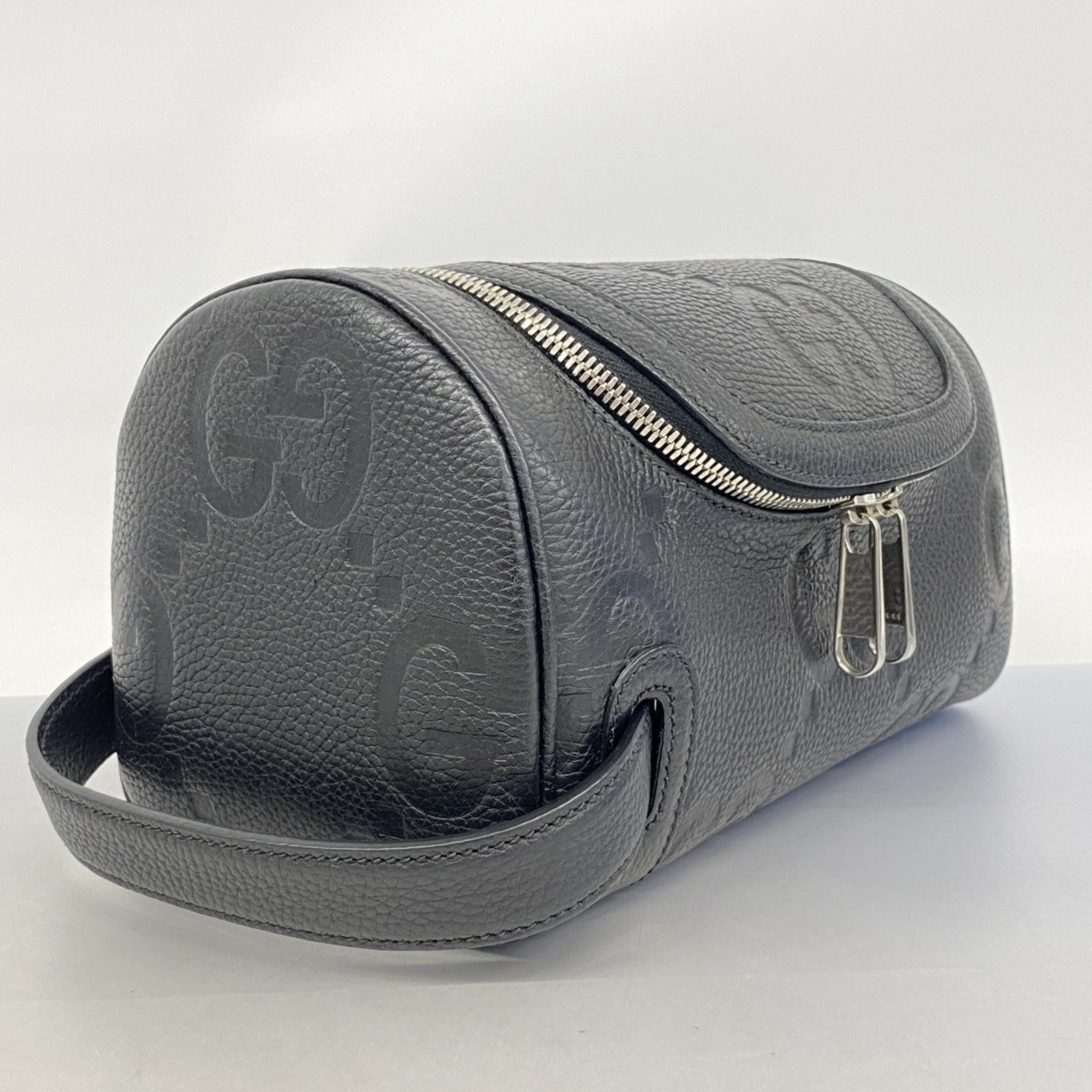 Gucci Jumbo GG Clutch Bag Leather Black Men's