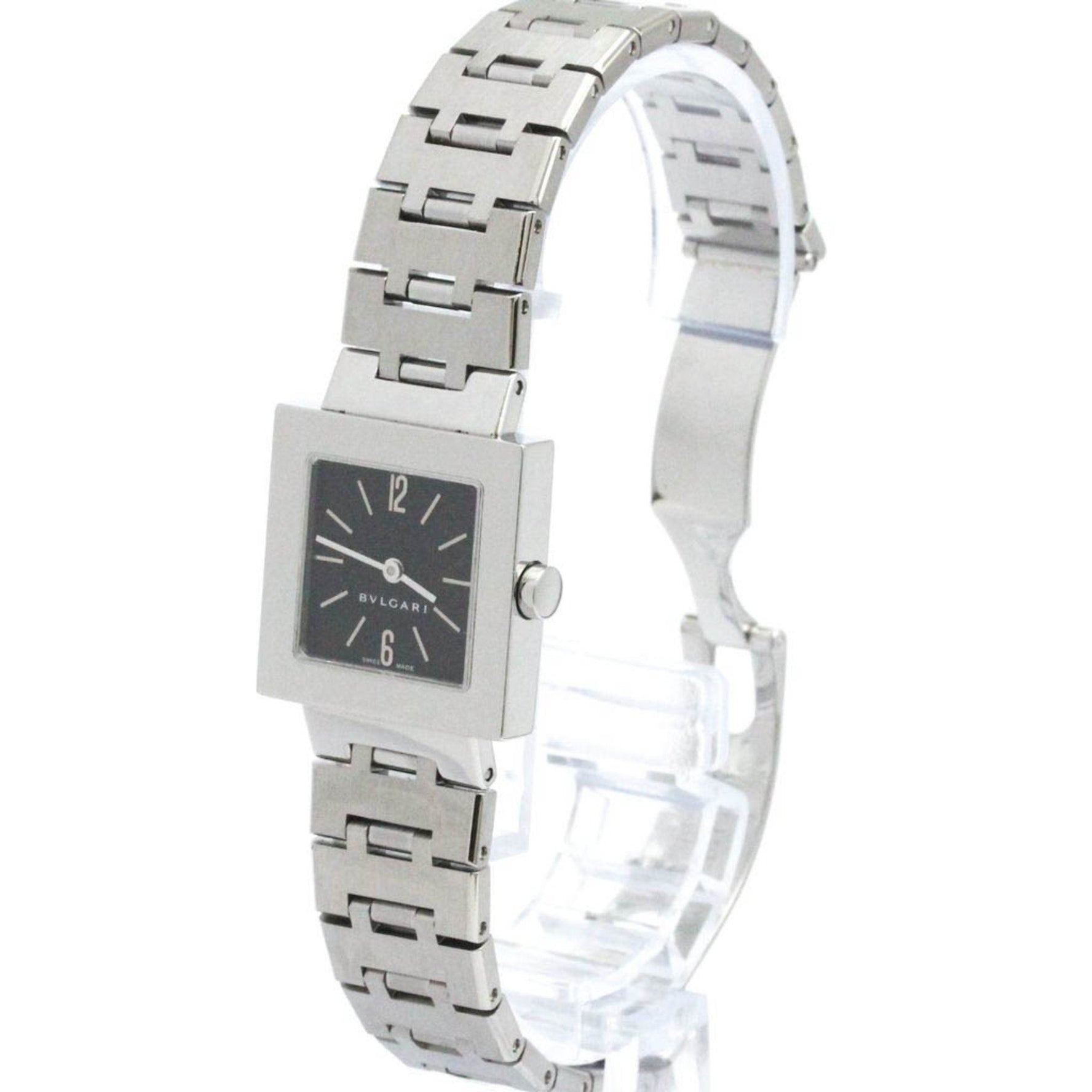 BVLGARI Quadrato Stainless Steel Quartz Ladies Watch Polished