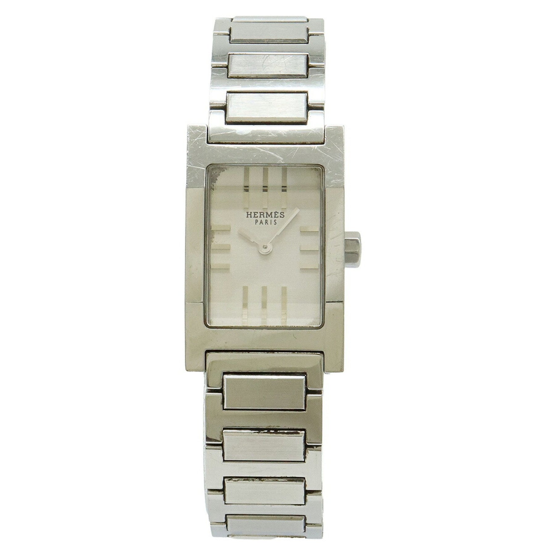 HERMES Tandem Silver Dial Stainless Steel Women's Quartz Watch TA1.210
