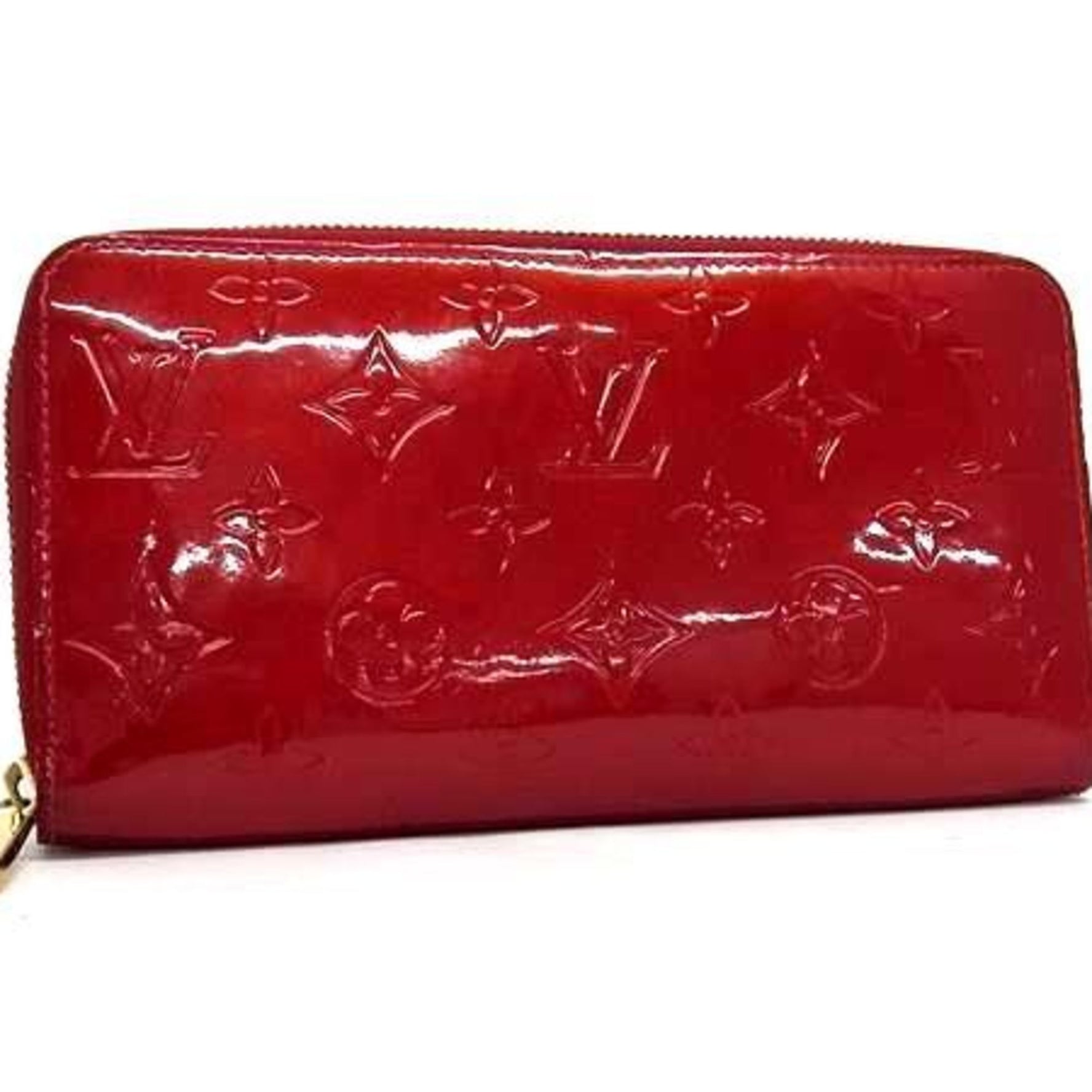 Louis Vuitton Zippy Wallet Pomme d'Amour (Red) Monogram Vernis Round Long
