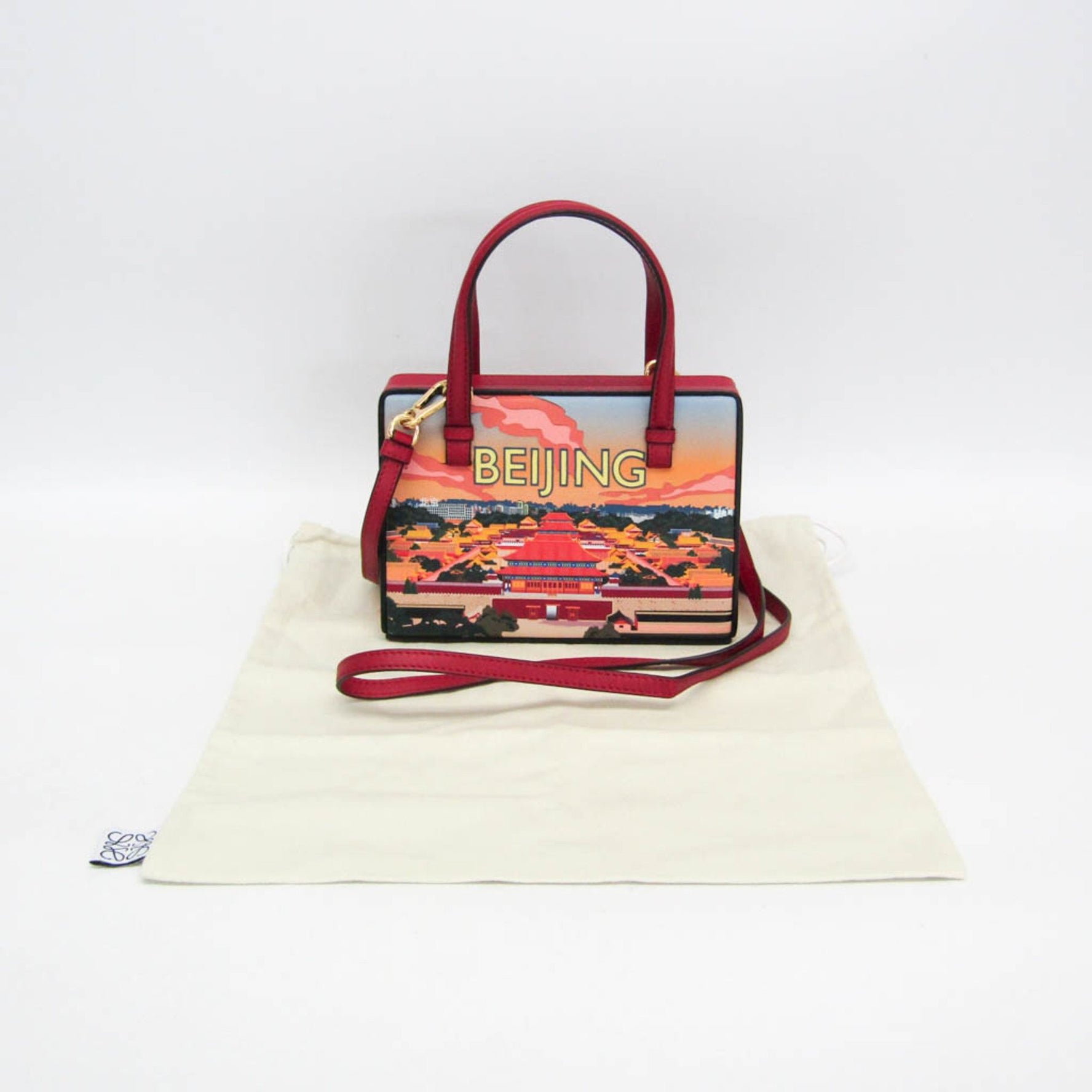 Loewe POSTAL Small Bag BEIJIN Leather Handbag,Shoulder Bag Orange,Red Color