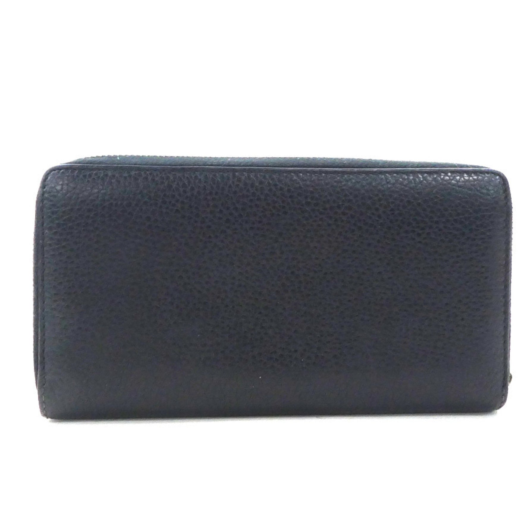GUCCI Round Long Wallet Leather Black Men's Women's t19660a