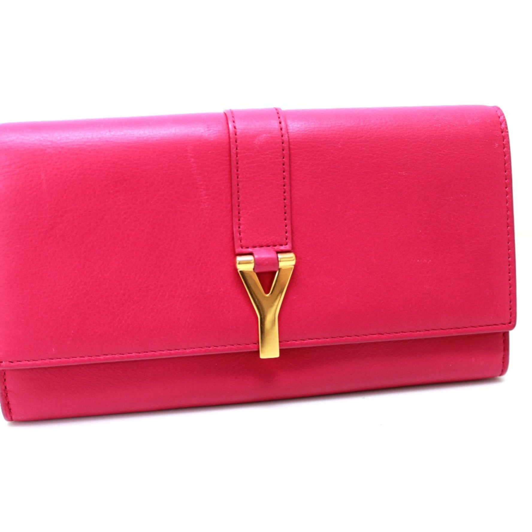 Saint Laurent Paris Y line Long Wallet pink