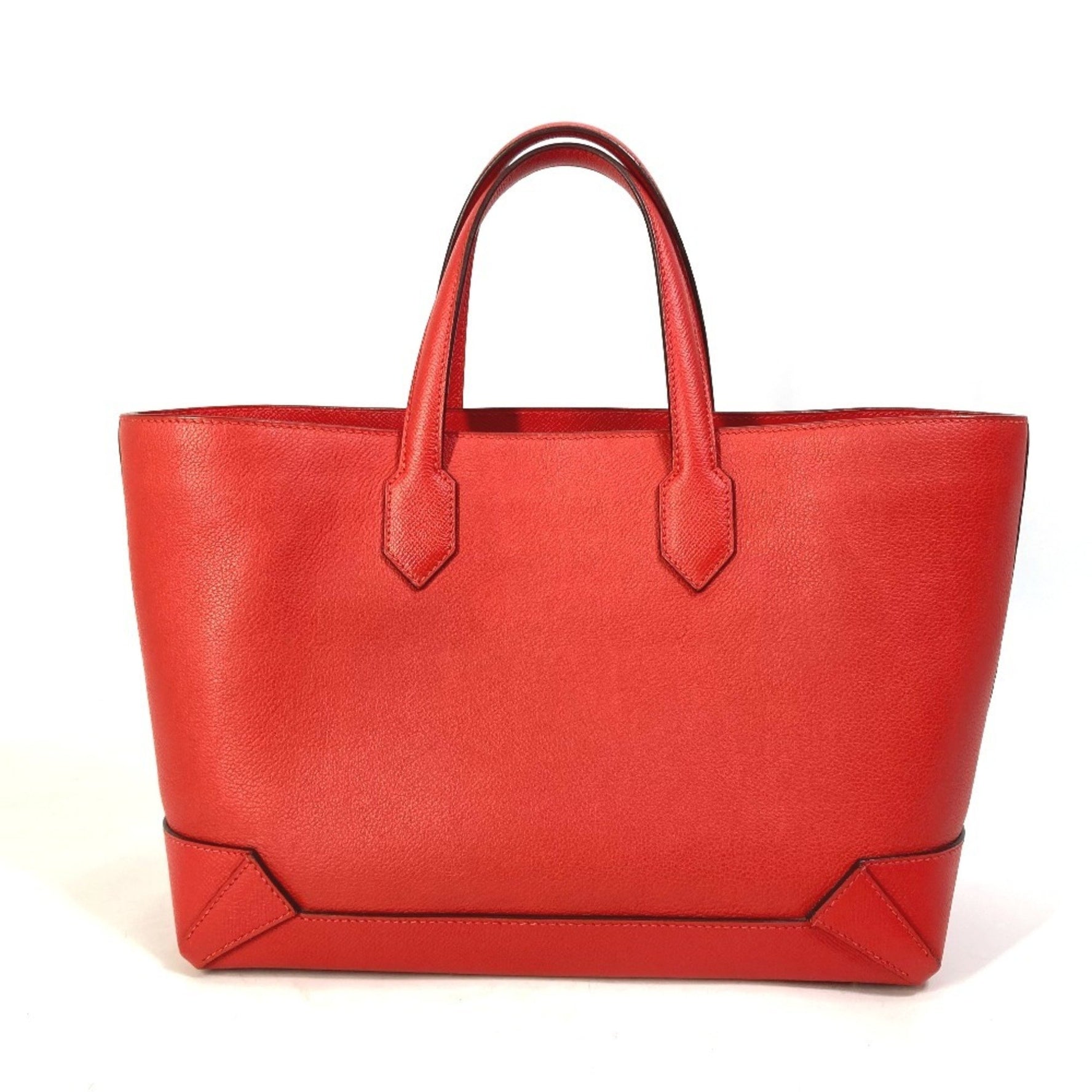 HERMES Maxi Box Cabas 30 Handbag/Tote Bag Evercolor/Veau Epsom Rouge Tomato Red